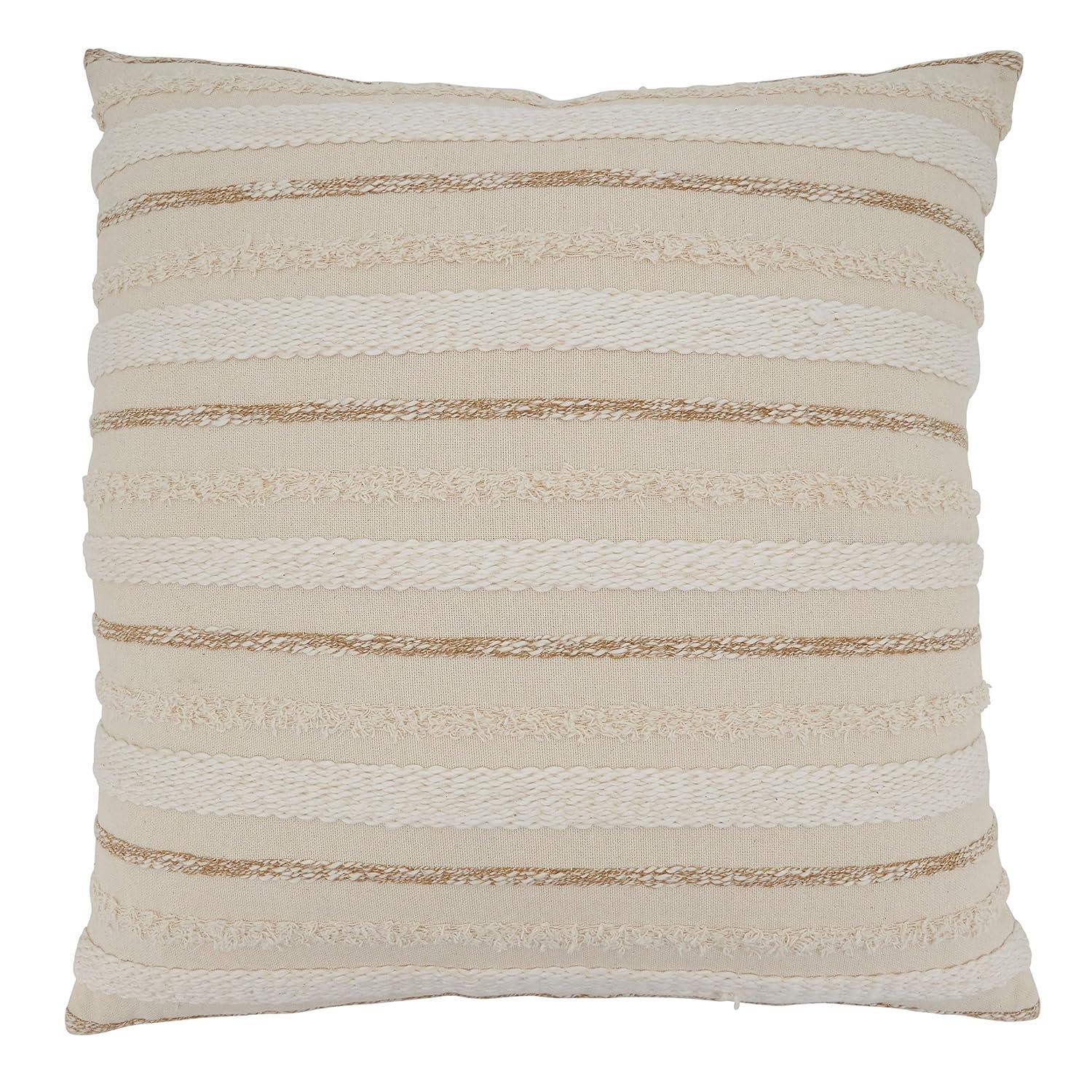 Saro Chloe Collection Appliqued Cotton Pillow Cover