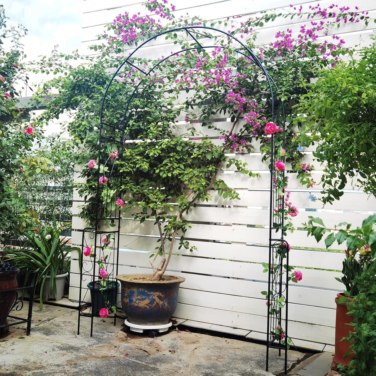 Blooming Garden Arch Pergola. 7.9Ft Metal Gazebo Pergola