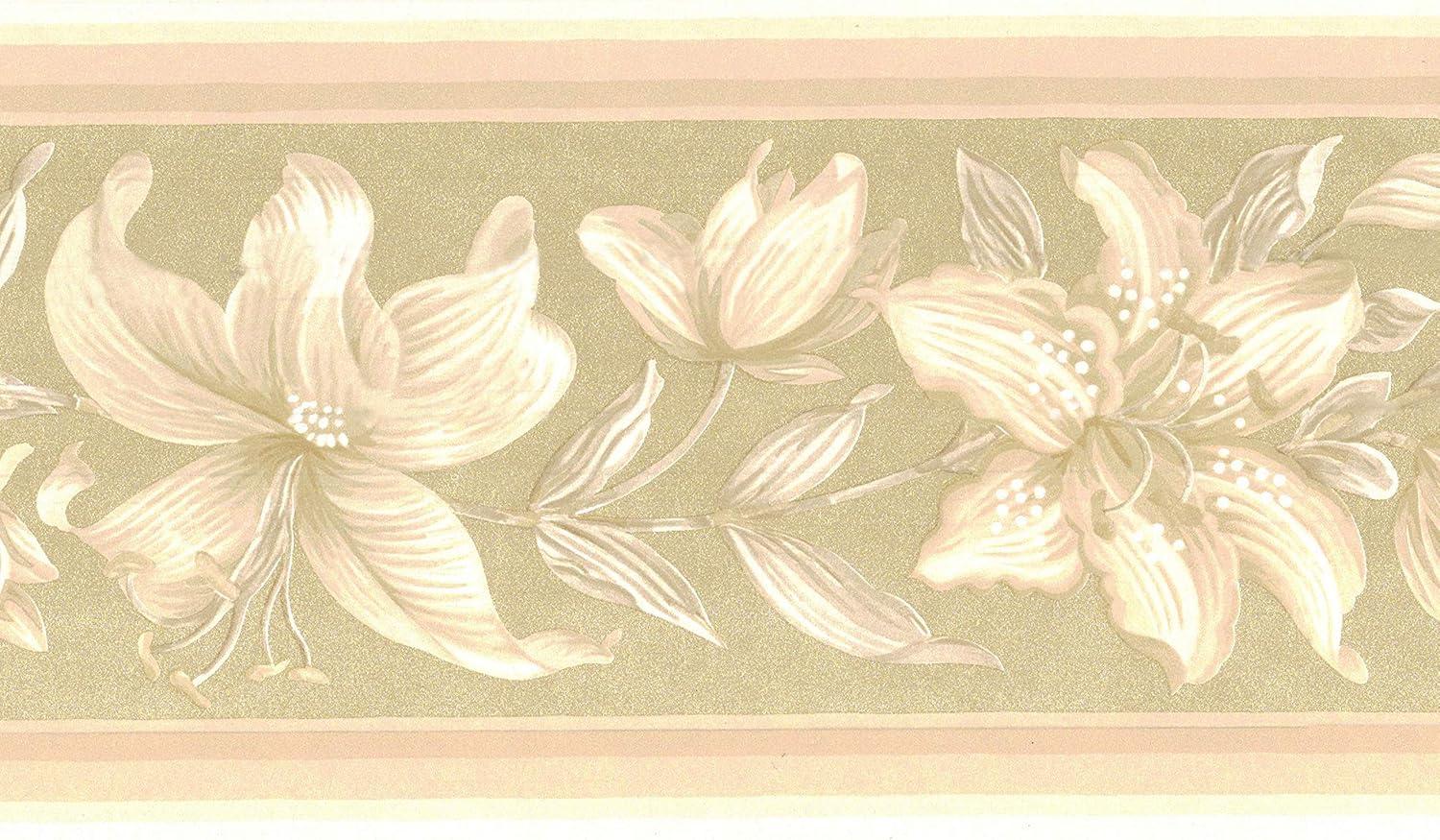 879718 Tone on Tone Floral Wallpaper Border 737-8142-4201