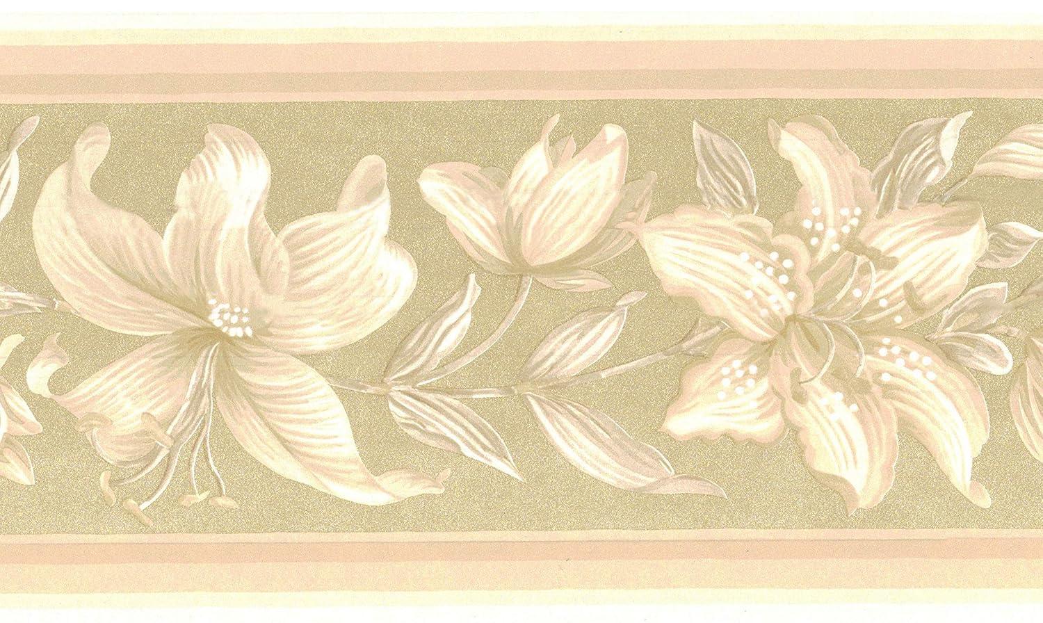 879718 Tone on Tone Floral Wallpaper Border 737-8142-4201