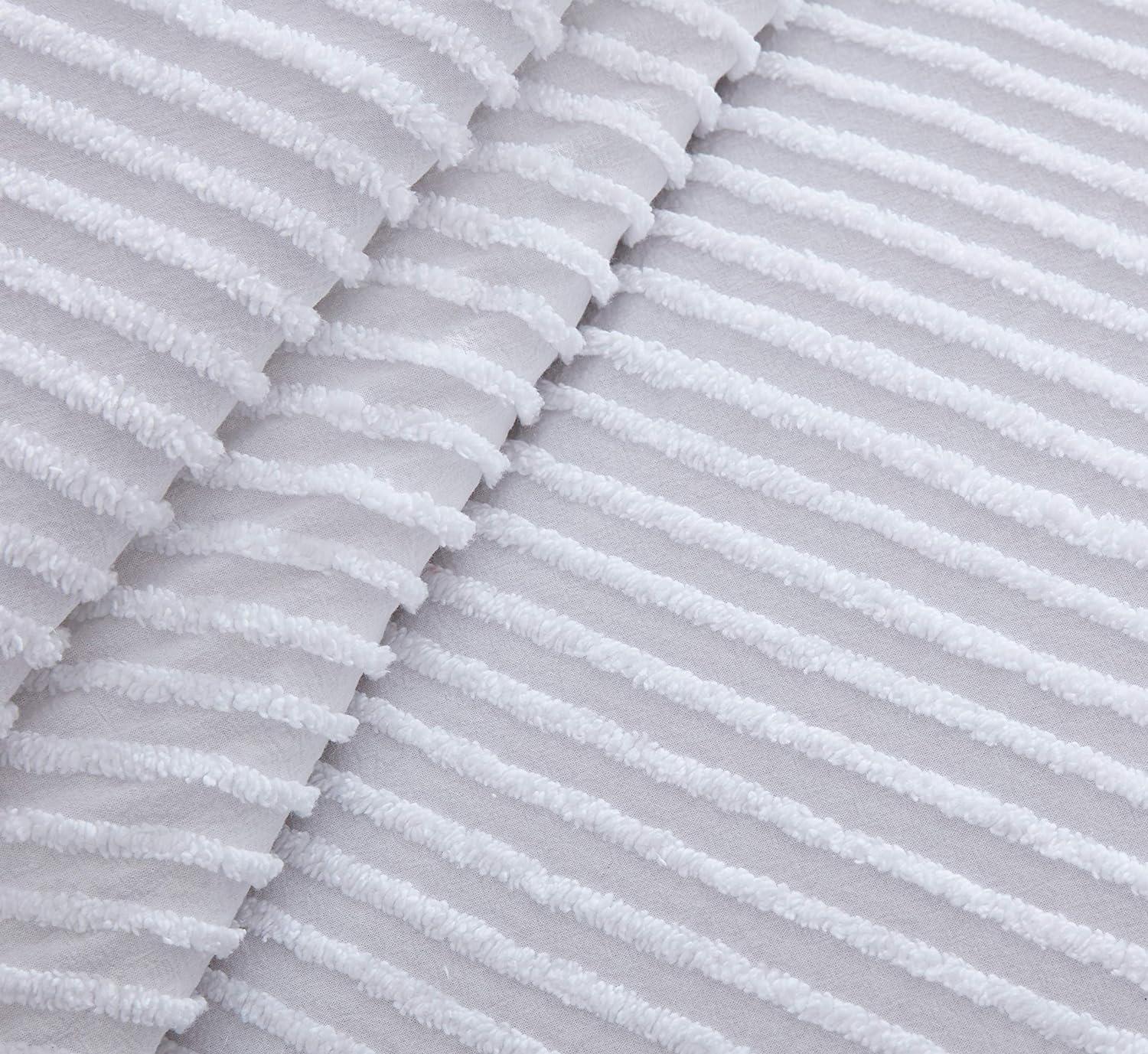 Channel Chenille Bedspread White Full