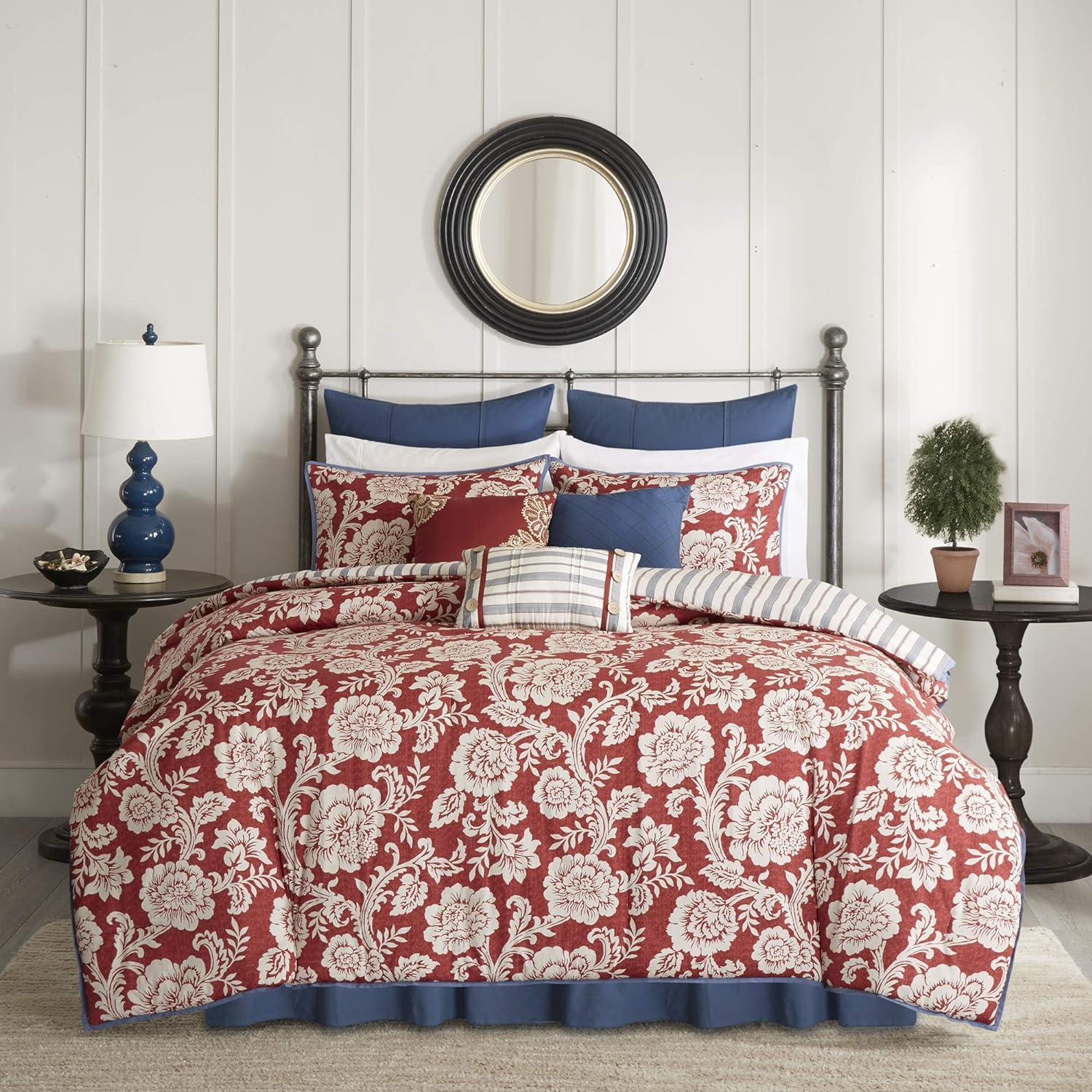 Lucy 9 Piece Cotton Twill Reversible Comforter Set