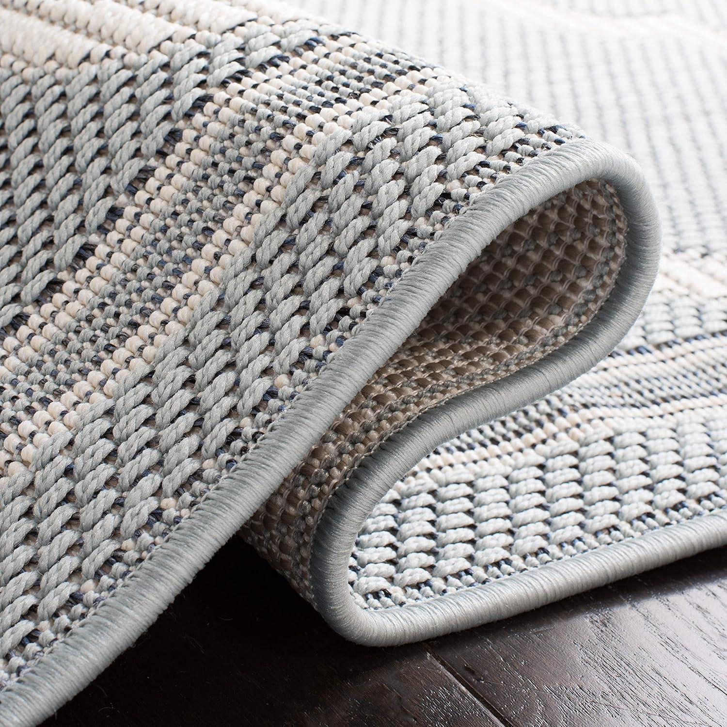 Bermuda BMU810 Power Loomed Indoor/Outdoor Machine Washable Area Rug - Light Blue/Ivory - 5'3"x7'6" - Safavieh