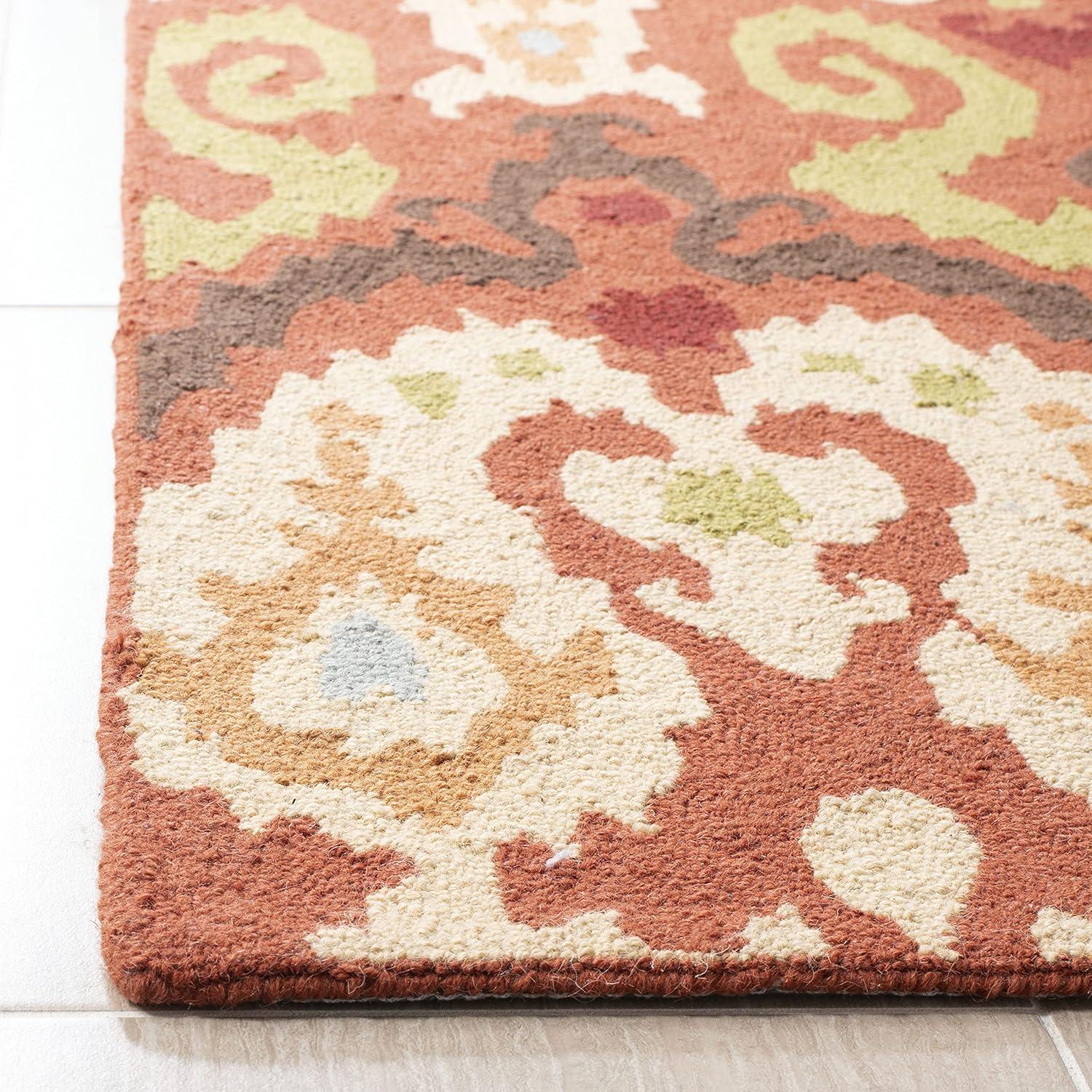 SAFAVIEH Chelsea Landen Southwestern Wool Area Rug, Rust/Multi, 5'3" x 8'3"