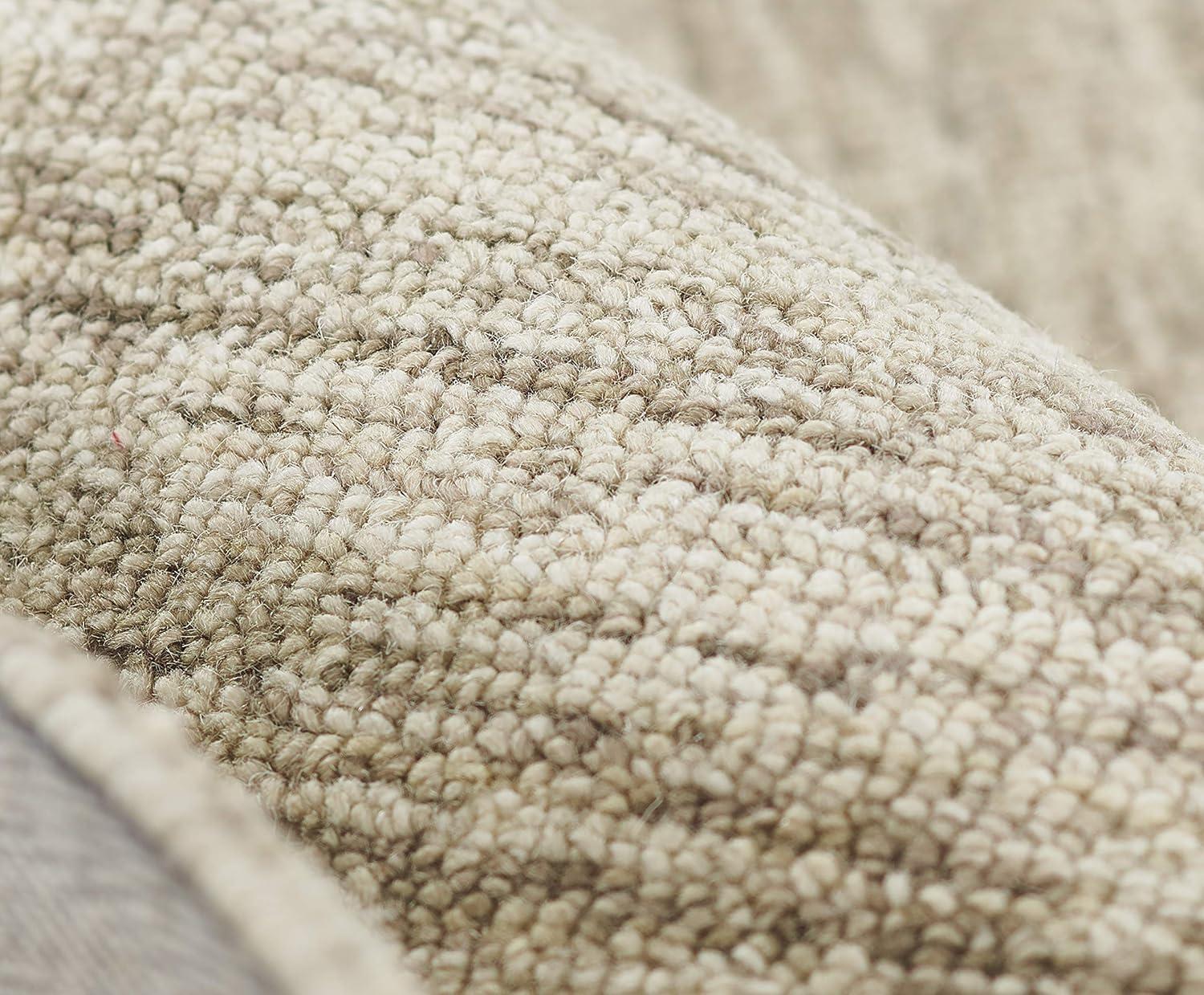 Momeni 8'x10' James Solid Handtufted Area Rug Natural: Wool, Low Pile, Rectangle, Indoor, Tufted, Vacuum Care