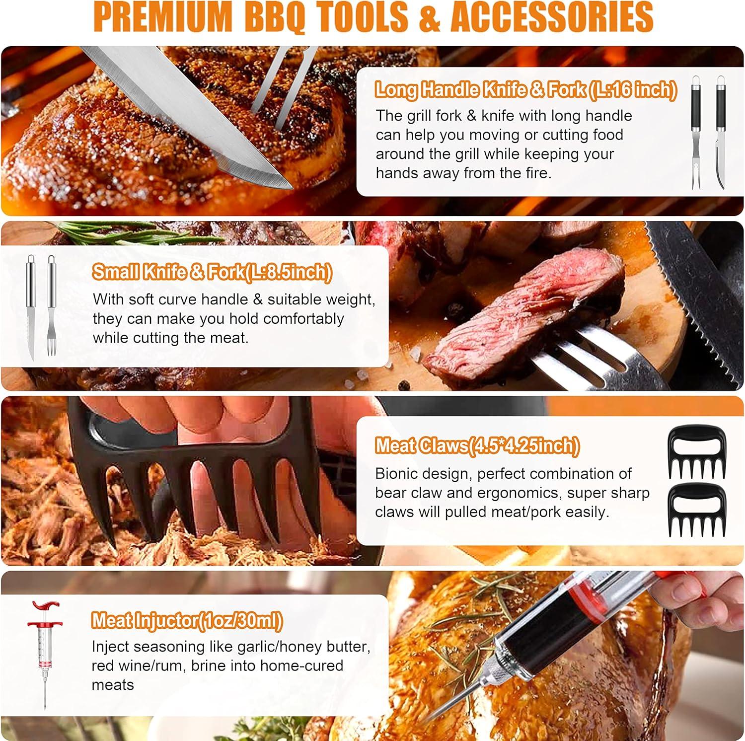 38-Piece Stainless Steel BBQ Grill Tool Set with Aluminum Case