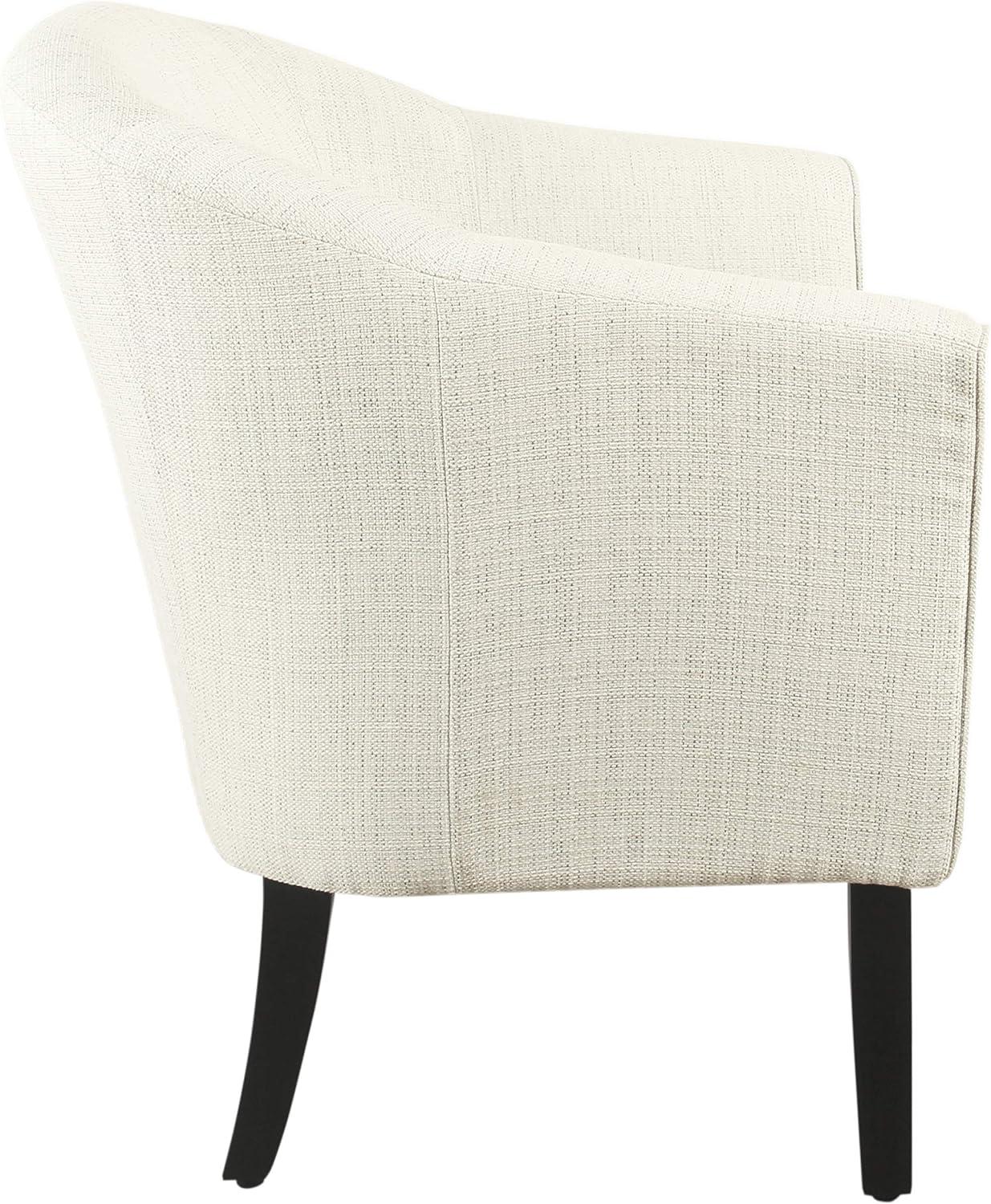 Modern White and Black Barrel Accent Chair