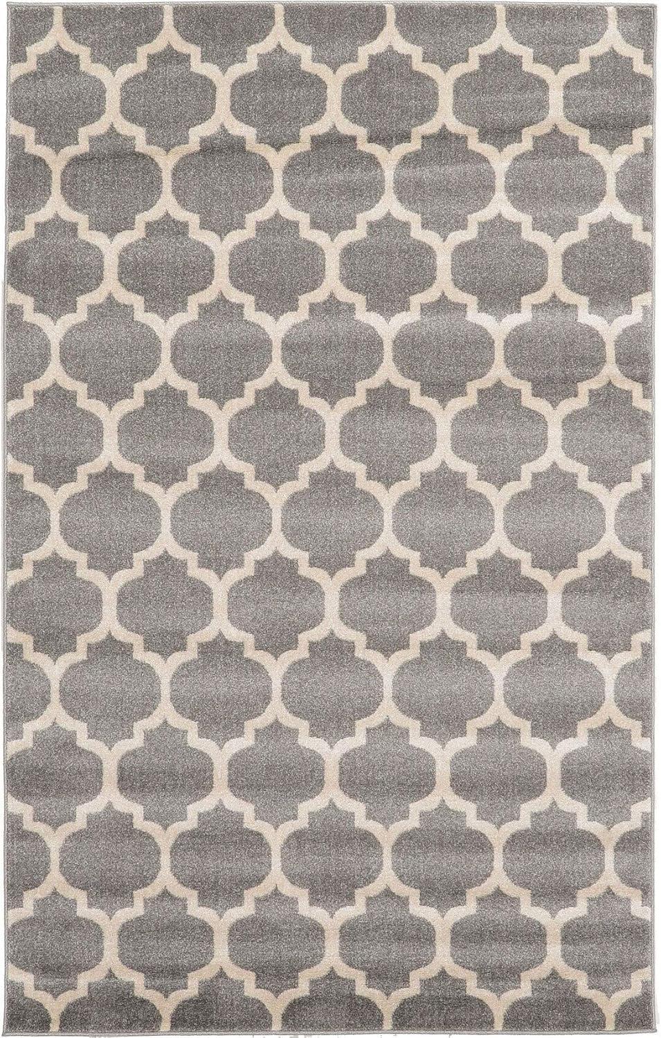 Unique Loom 5' 1 x 8' 0 Trellis Philadelphia Dark Gray Area Rug