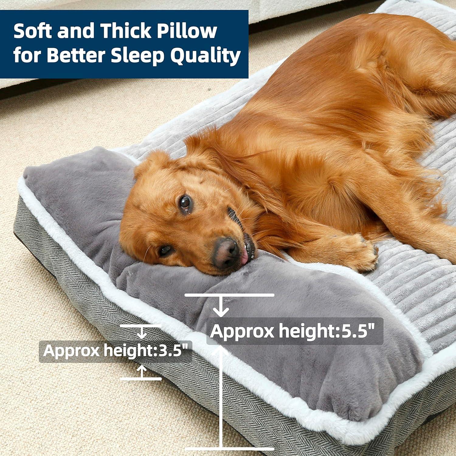 Large Dog Bed With Pillow For Crate Kennel, Sofa Dog Bed, Super Soft Pet Bed For Medium, Jumbo, Furniture