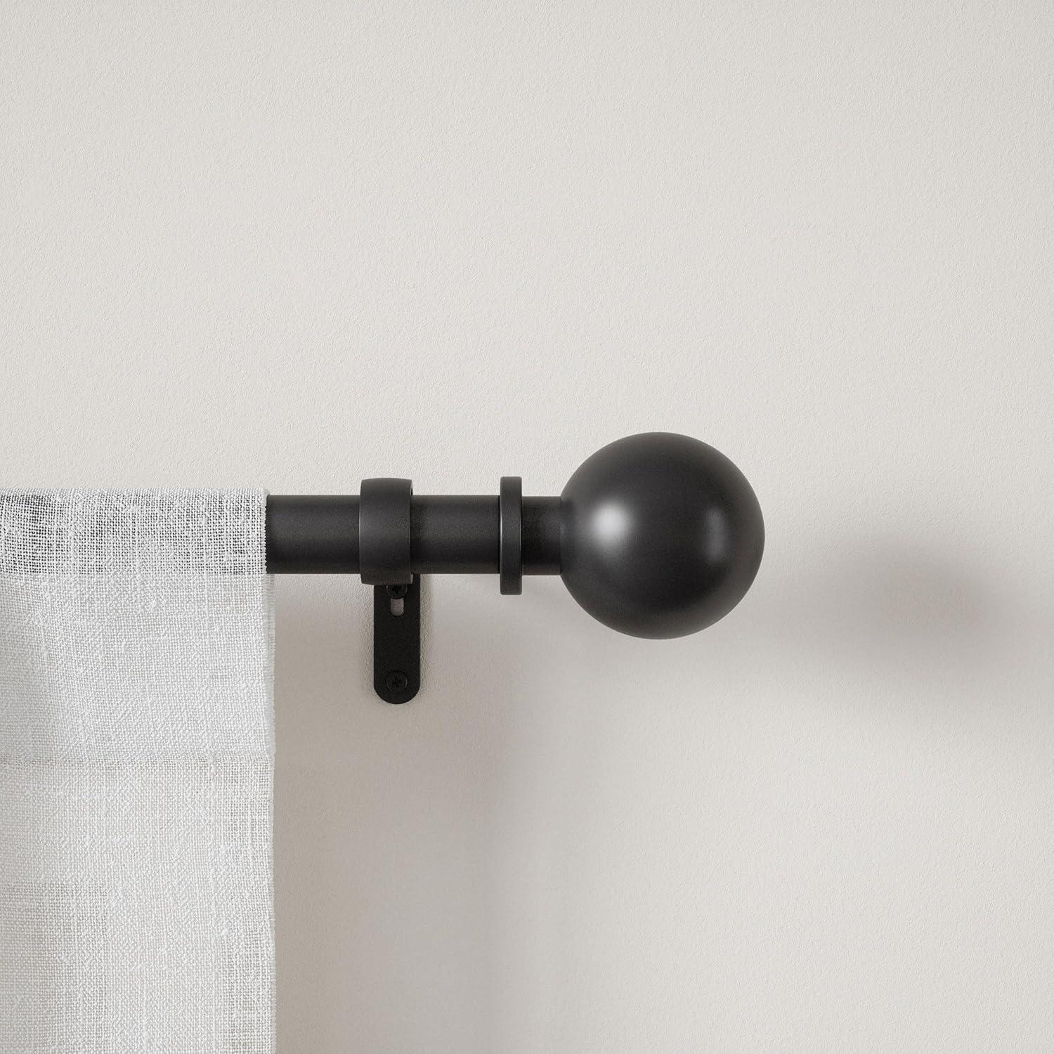 Bowman Curtain Rod - Brushed Black / 36"-72"