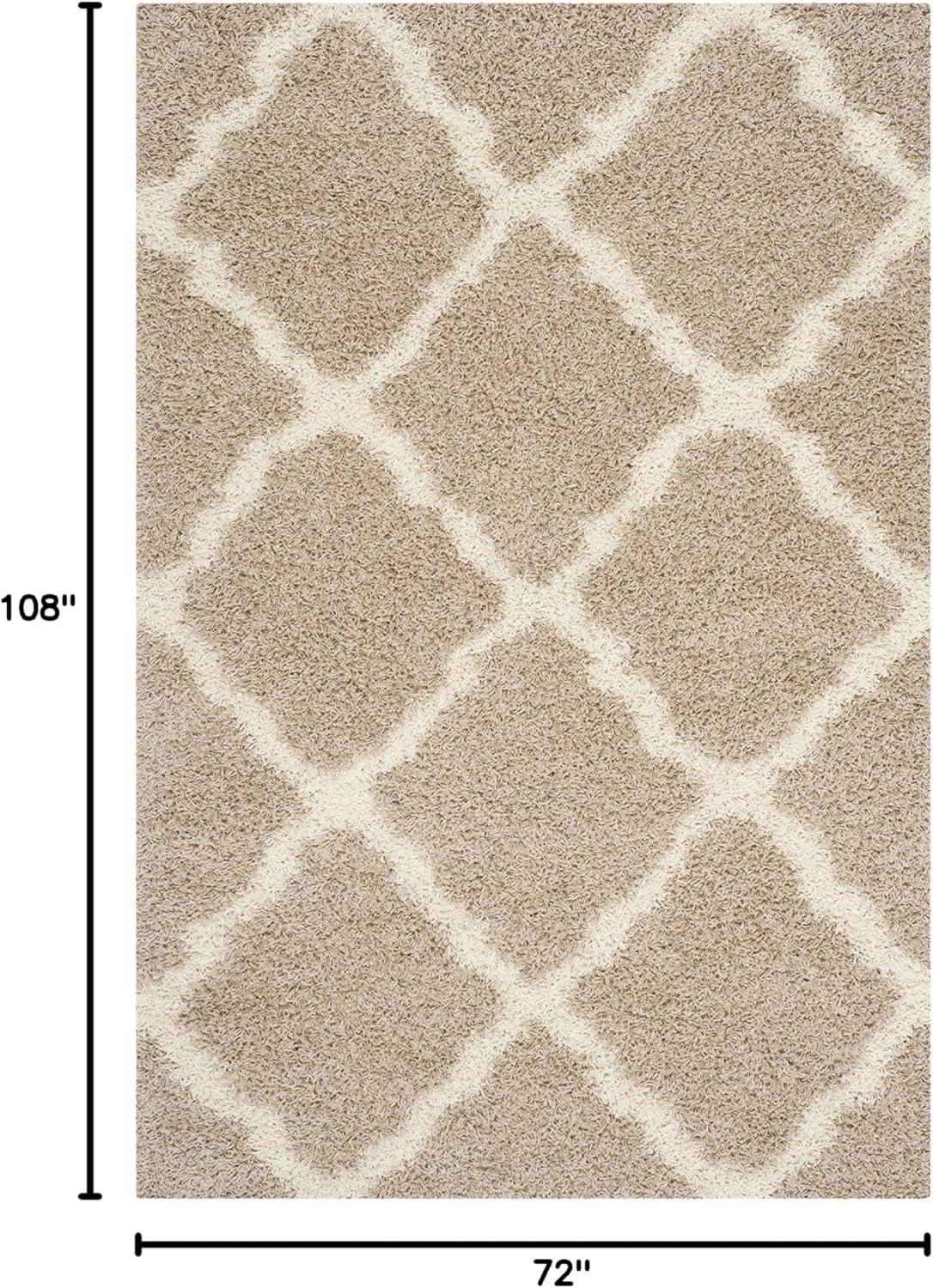 Dallas Shag SGD257 Power Loomed Indoor Area Rug - Beige/Ivory - 6'x9' - Safavieh.