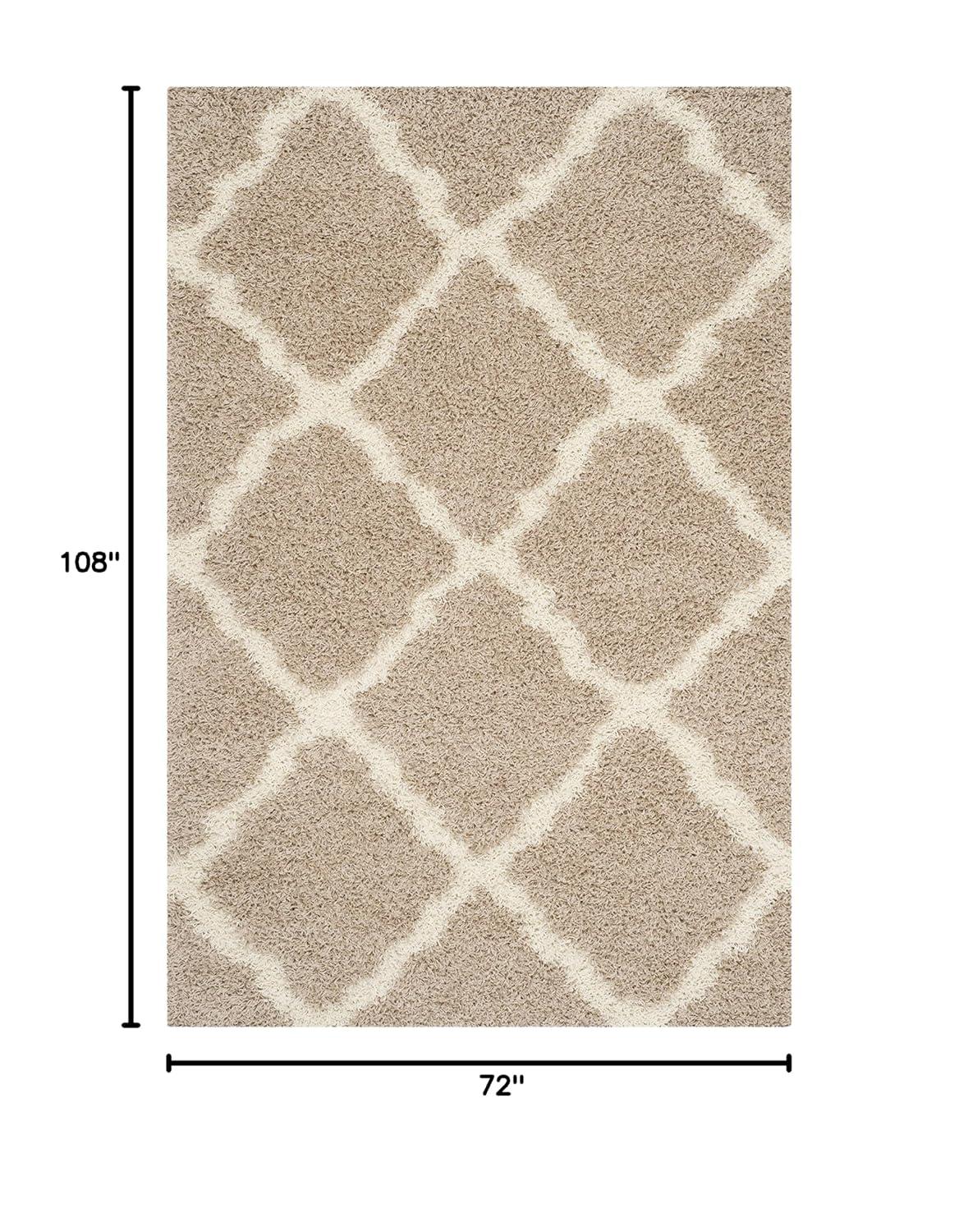 Dallas Shag SGD257 Power Loomed Indoor Area Rug - Beige/Ivory - 6'x9' - Safavieh.