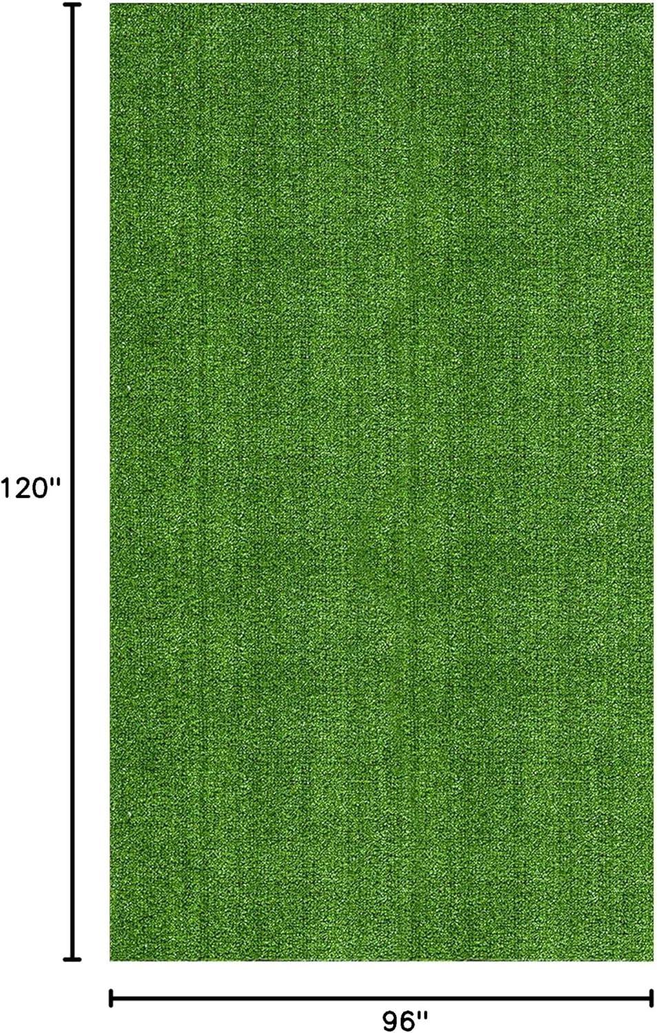 Evergreen 8ft x 10ft Green Artificial Grass Rug with Latex Backing