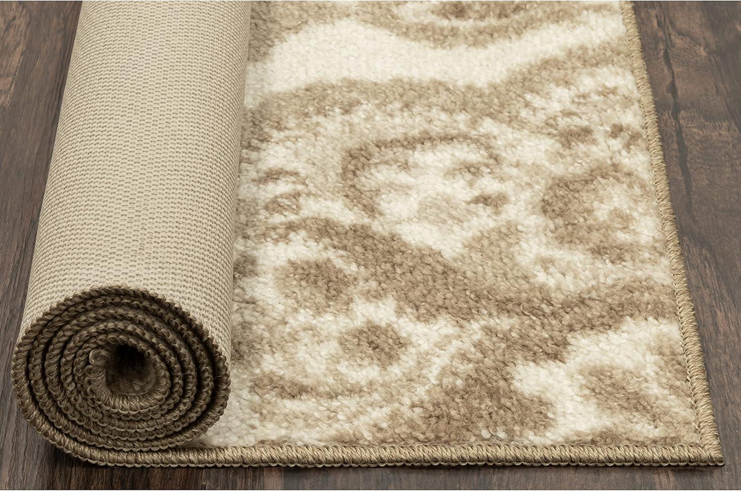 Neutral Medallion Tufted Washable Rectangular Rug