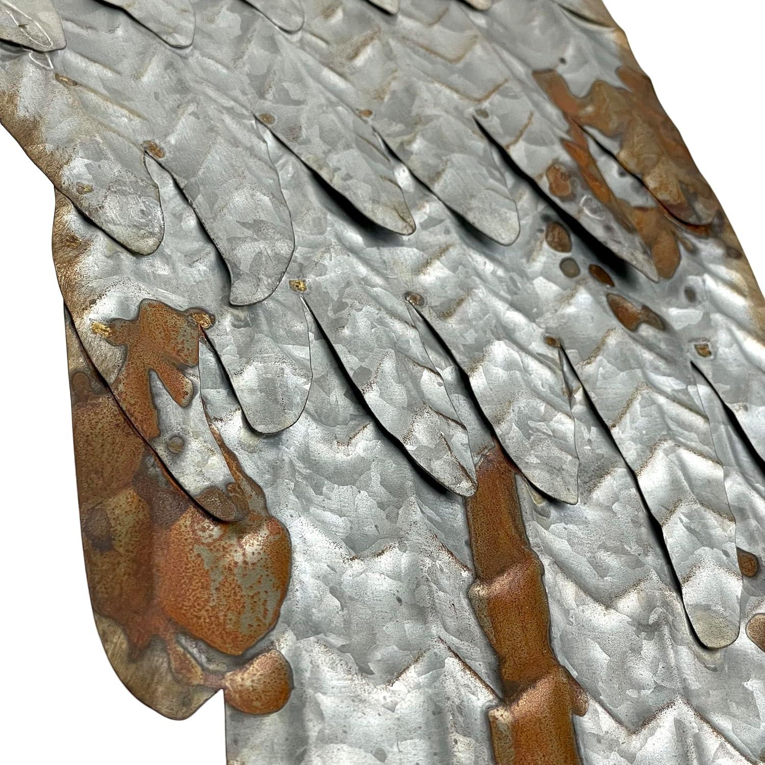 Zeckos Metal Art Angel Wings Heart Decorative Wall Décor Sculpture