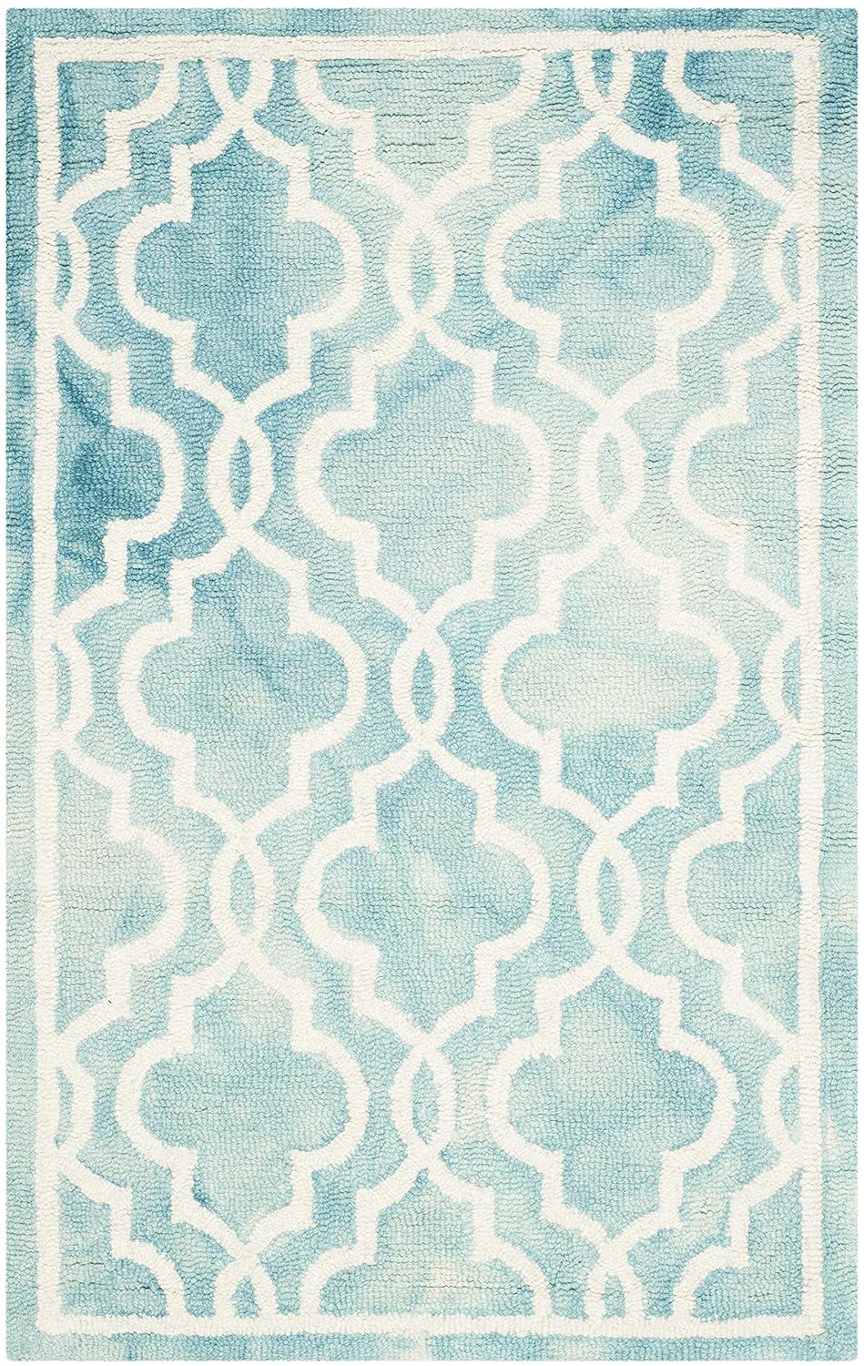 Dip Dye DDY539 Hand Tufted Indoor Accent Rug - Turquoise/Ivory - 2'6"x4' - Safavieh