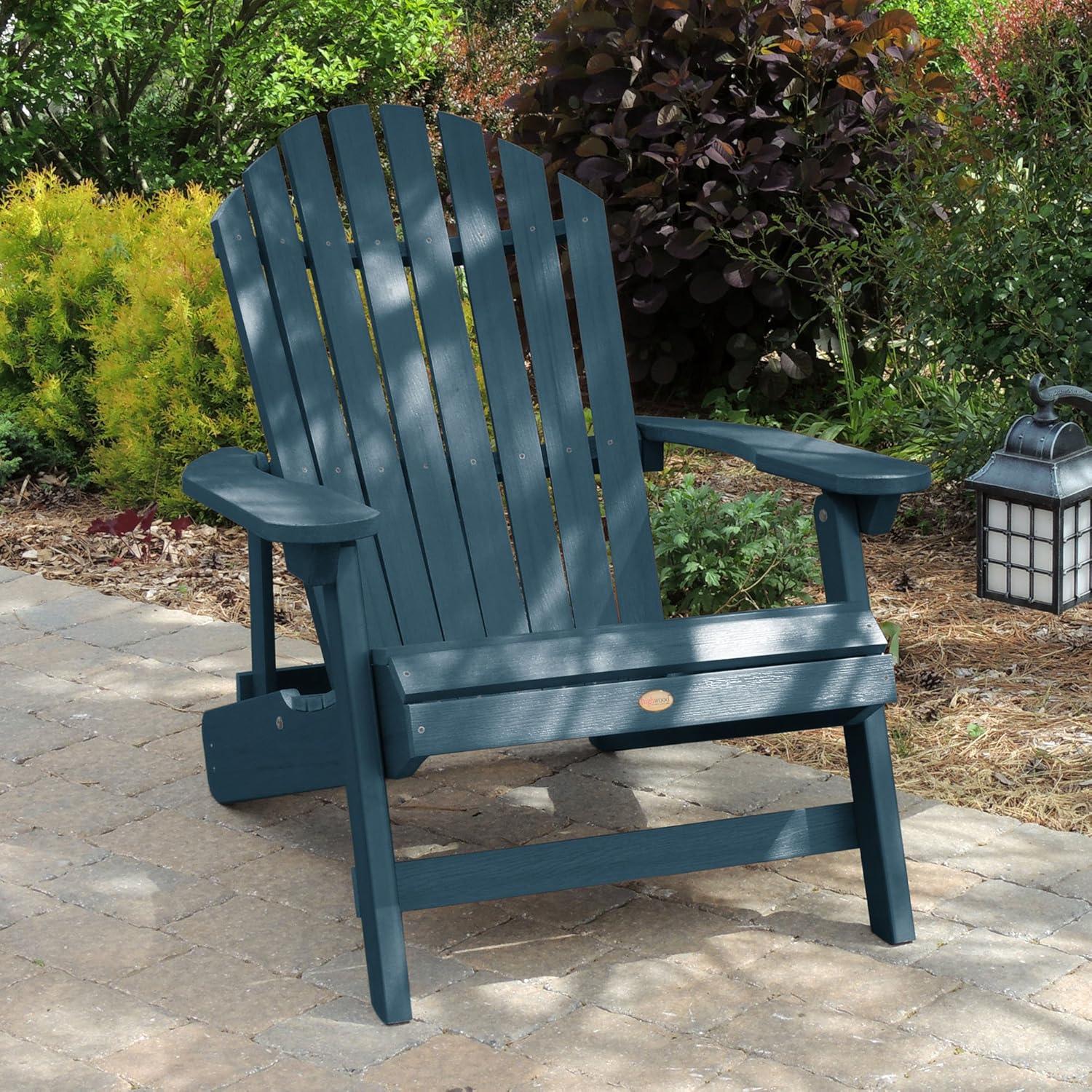 Nantucket Blue King Size Folding Reclining Adirondack Chair