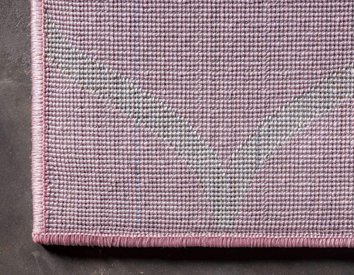 Unique Loom 8' 0 x 10' 0 Trellis Frieze Light Pink Area Rug