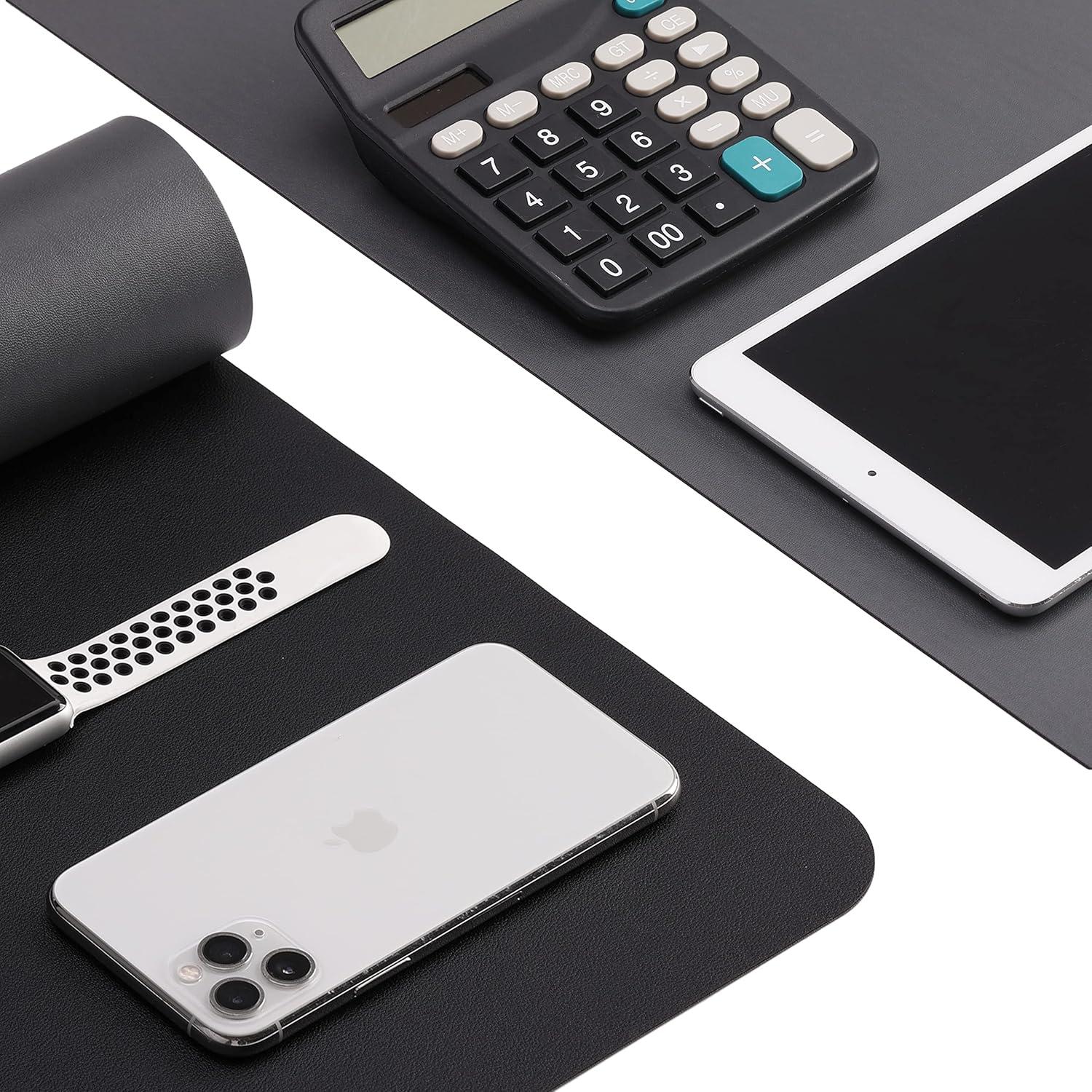 Mr. Pen- Desk Mat, Dual-Sided, 23.6" x 13.7", Leather Desk Pad, Desk Mouse Pad