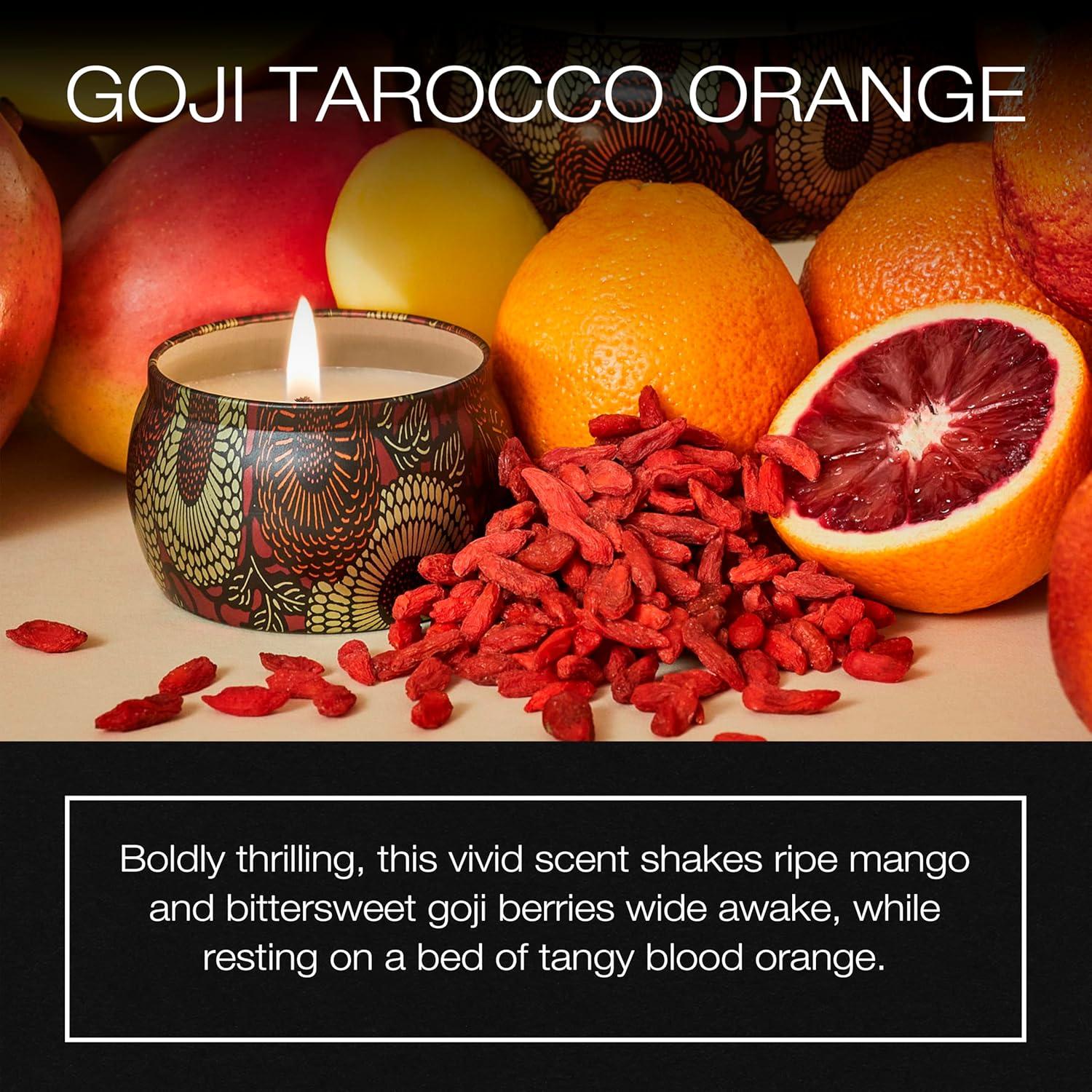 Goji Tarocco Orange Scented Mini Tin Candle, 4 oz