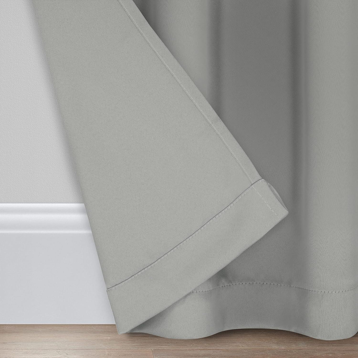 Gray Polyester Blackout Rod Pocket Curtain Panel