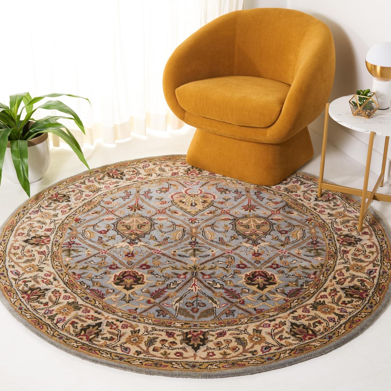 Persian Legend PL819 Hand Tufted Indoor Area Rug - 6' Round - Grey/Ivory - Safavieh