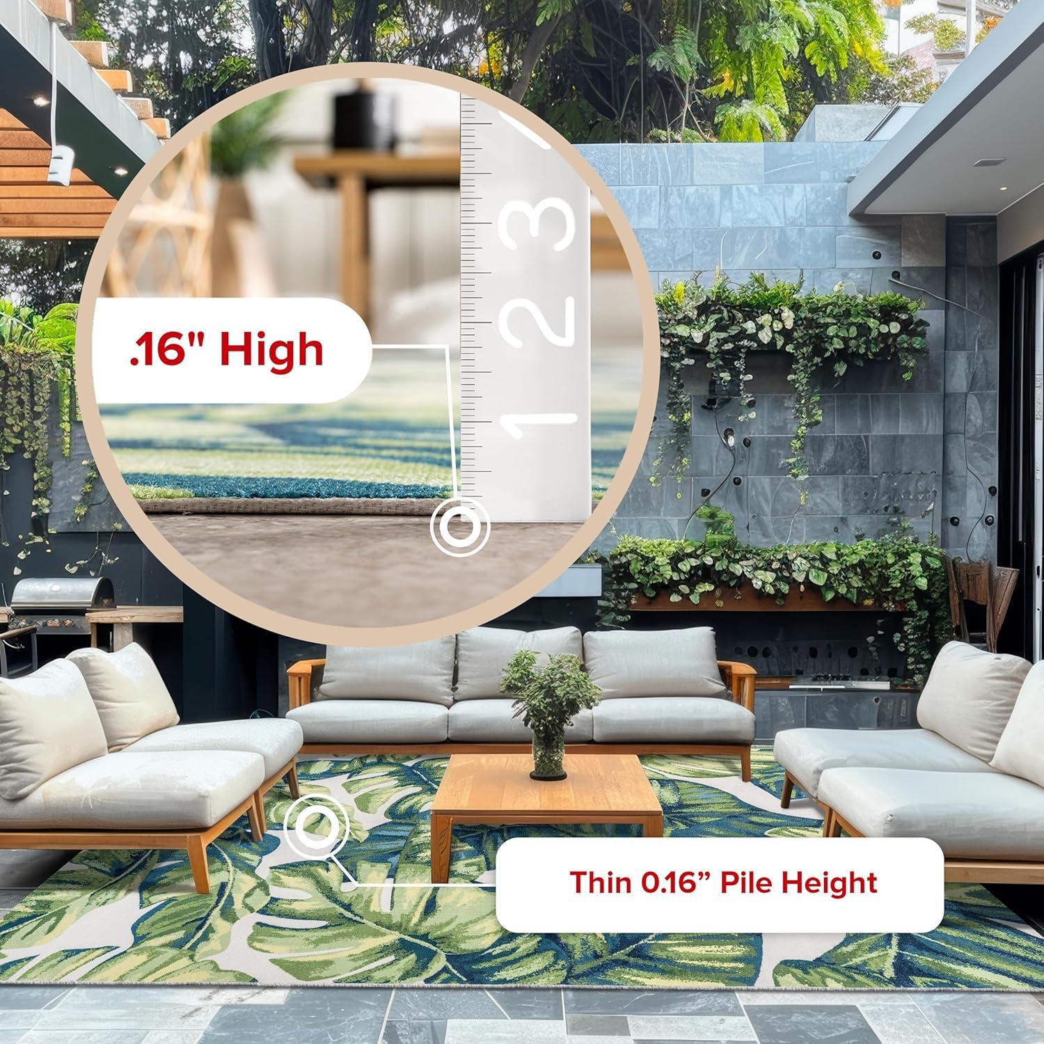 Nuloom Lisa Floral & Paisley 9x11 Indoor/Outdoor Area Rug for Living Room Patio Deck Front Porch Kitchen, Green Multicolor/Ivory