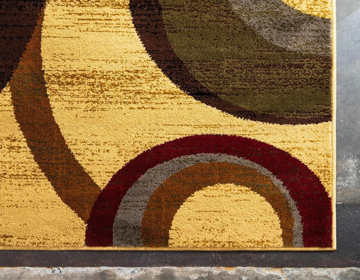 Unique Loom Barista Collection Area Rug - Kona (7' 10" x 10' Rectangle Beige/Black)
