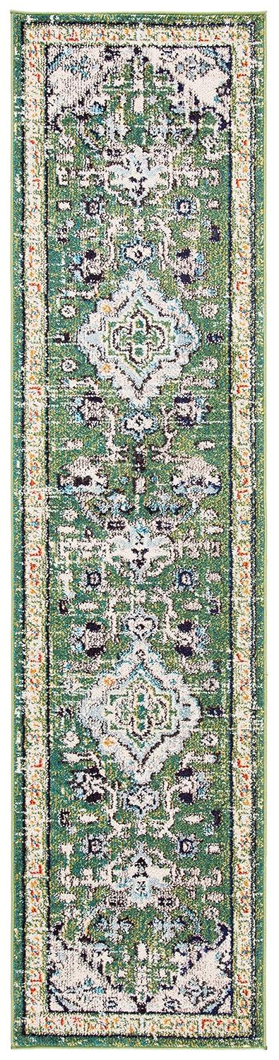 Madison MAD474 Power Loomed Indoor Runner Rug - Green/Turquoise - 2'2"x6' - Safavieh