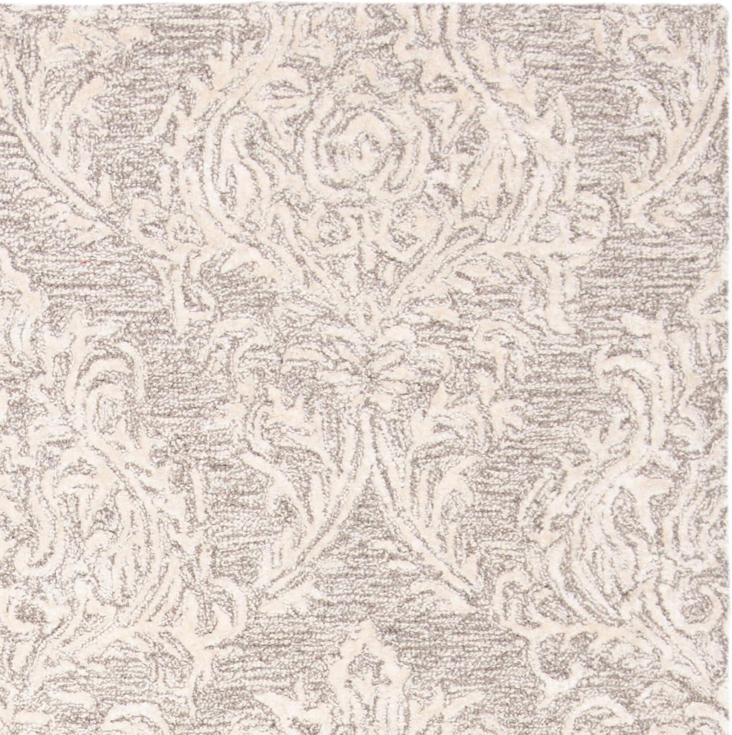 SAFAVIEH Glamour Tiana Damask Area Rug, Grey/Ivory, 9' x 12'