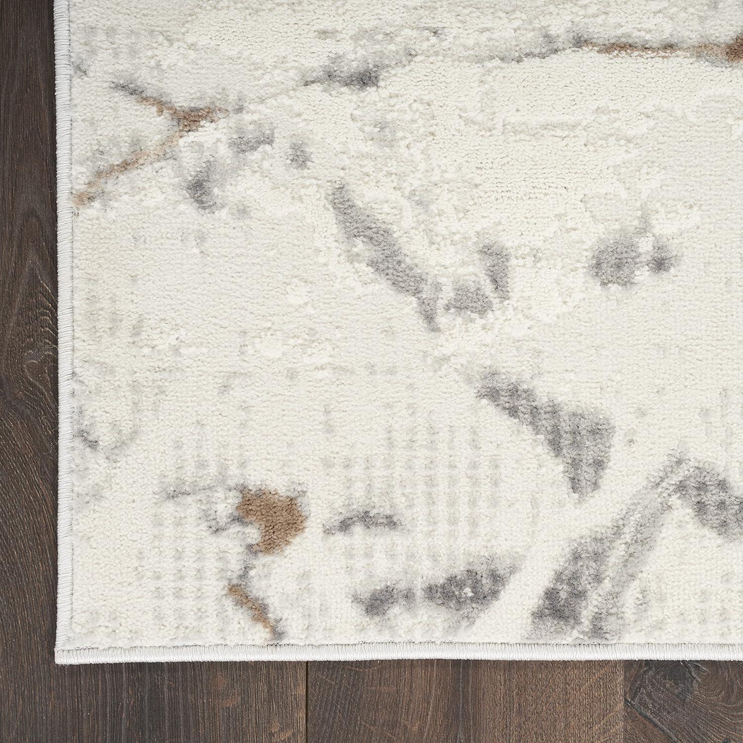 Elation Ivory Abstract 5' x 7' Soft Synthetic Area Rug