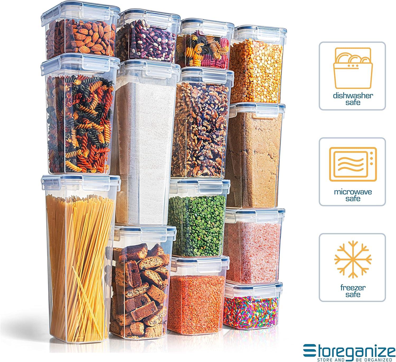 14-Piece Clear Plastic Airtight Food Storage Container Set