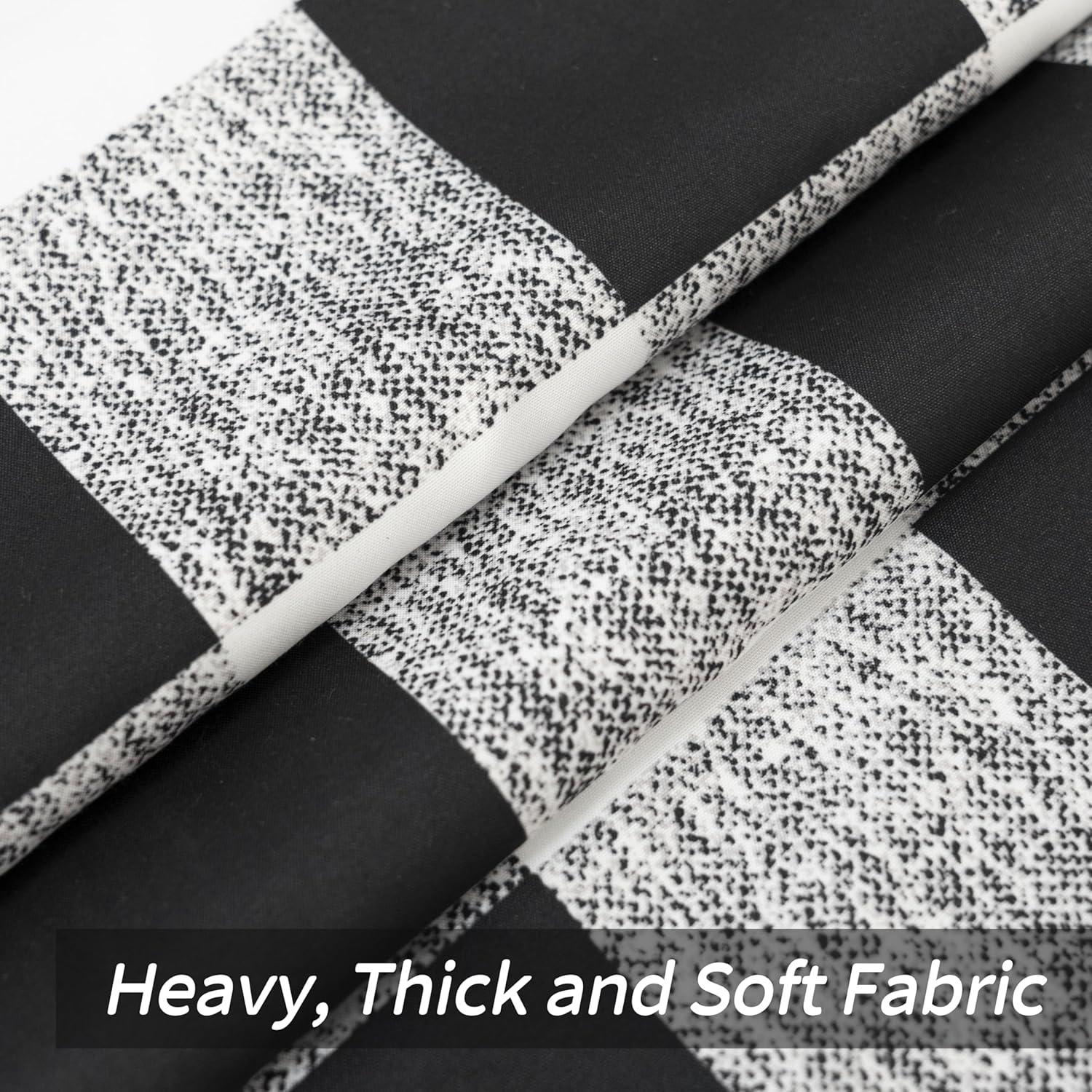 Buffalo Plaid Check Curtains Blackout Room Darkening Thermal Insulated Black and White Buffalo Checkered Window Drapes for Farmhouse Bedroom Living Room Grommet Curtain 2 Panels 84 Inch Long