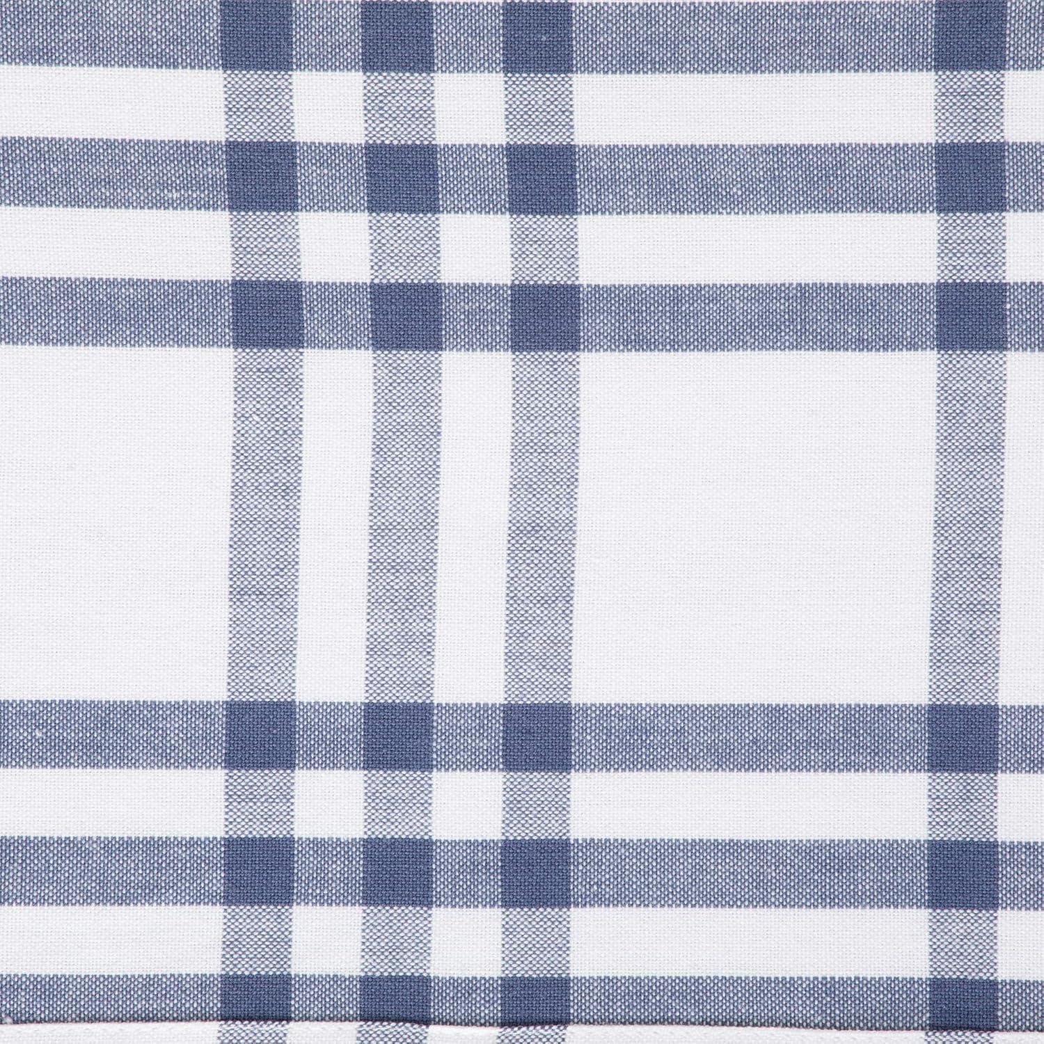 Blue Cotton Plaid 14x108 Rustic Table Runner