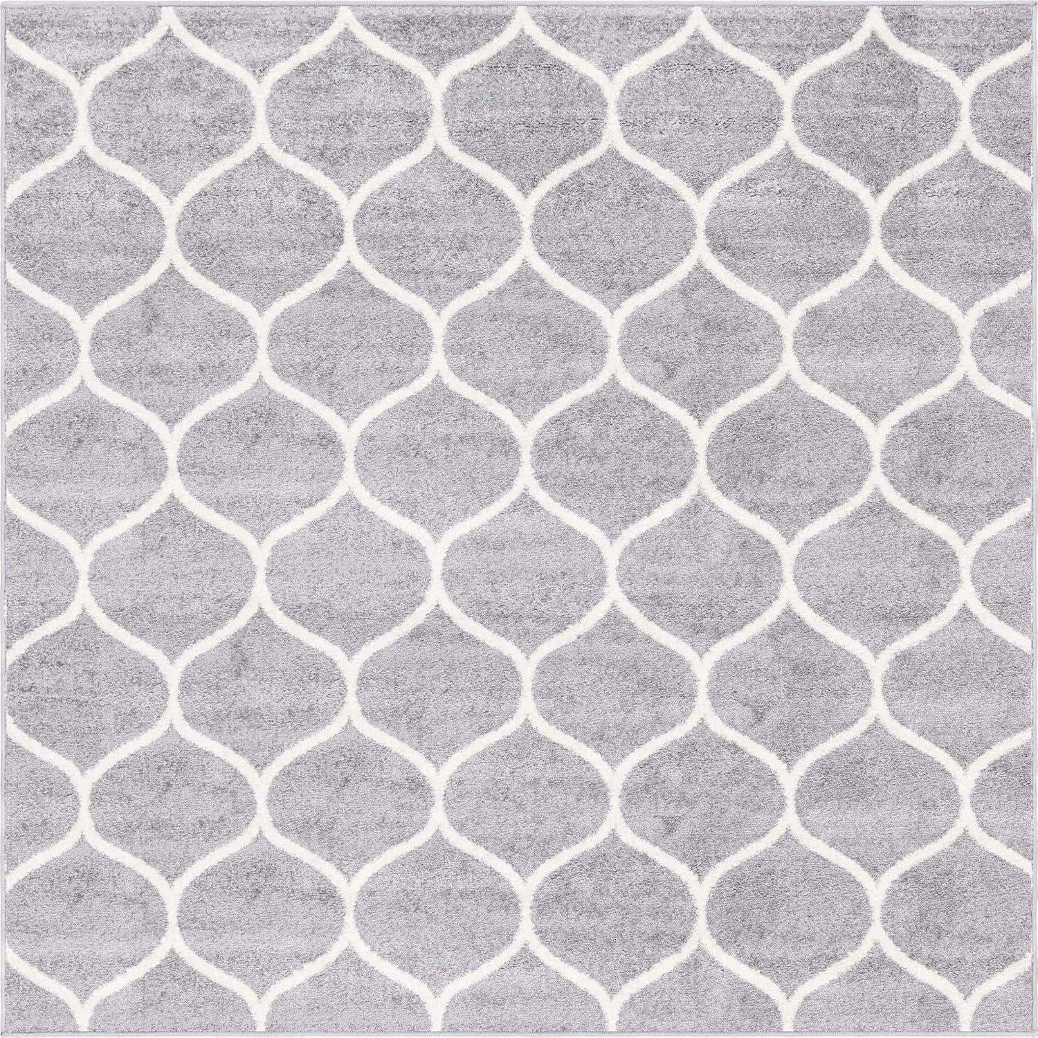 Unique Loom Trellis Frieze Rounded Area Rug