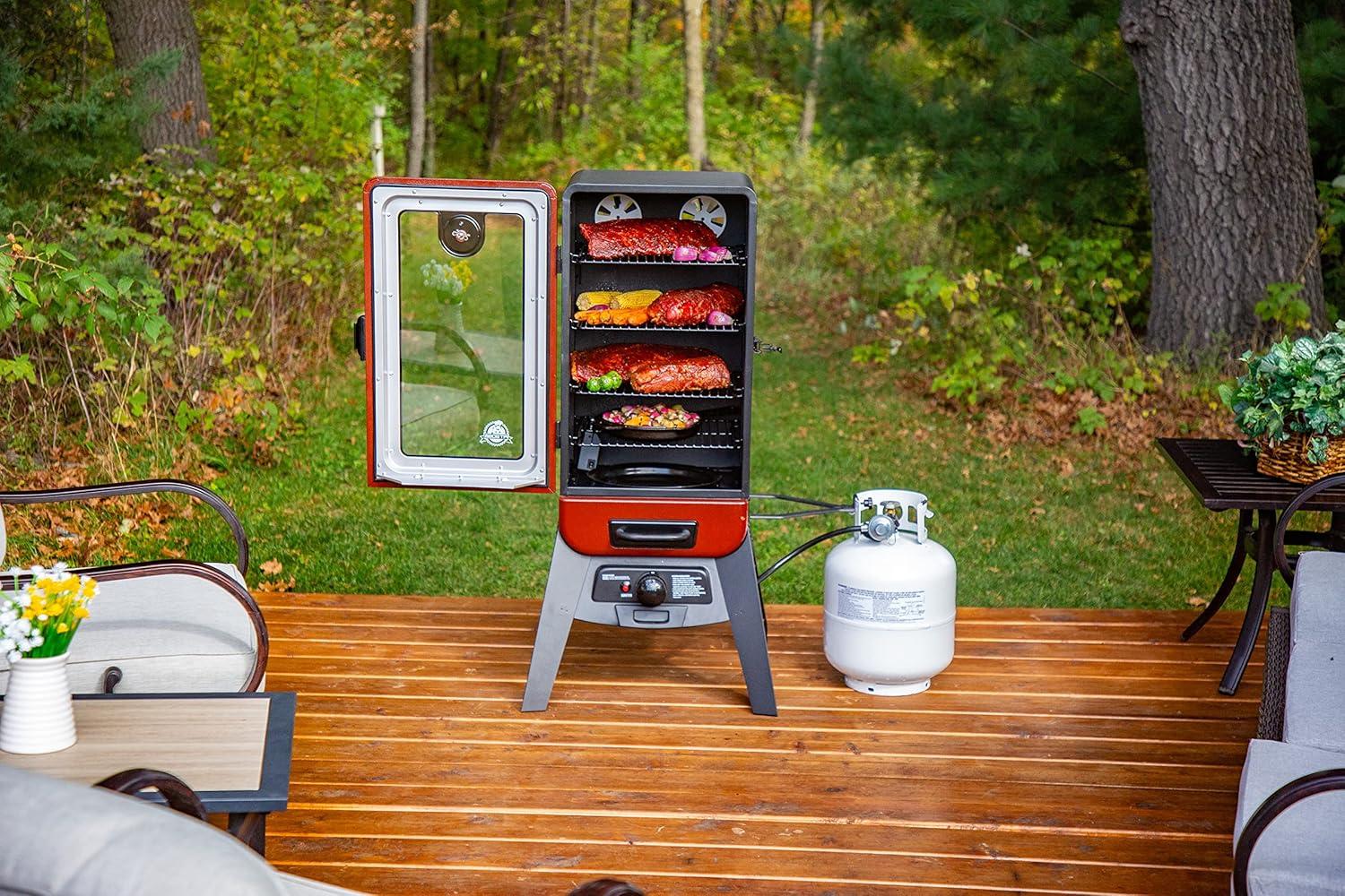Pit Boss 3-Series Gas Smoker in Red Hammertone - PBV3G1