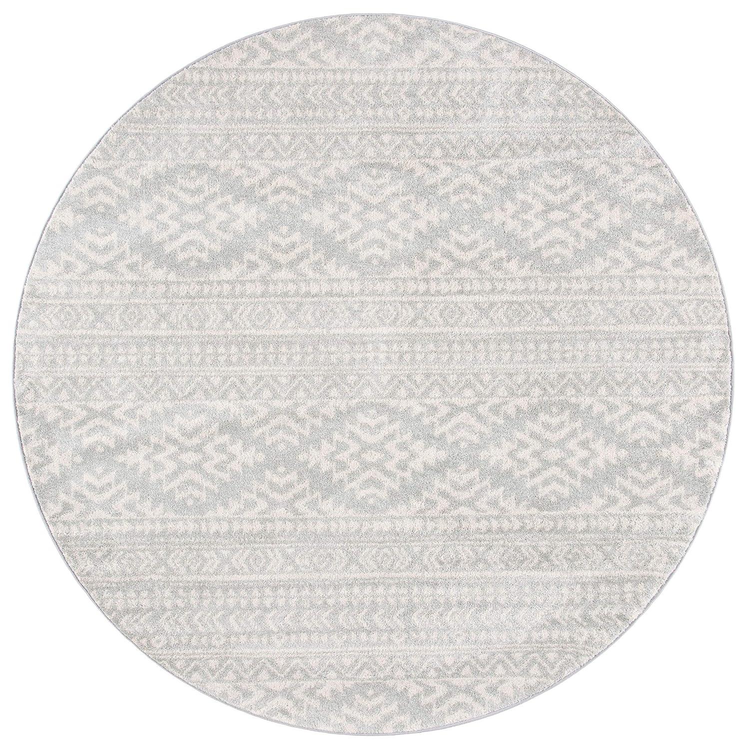 Tulum TUL272 Power Loomed Indoor Accent Rug - Light Grey/Ivory - 3' Round - Safavieh
