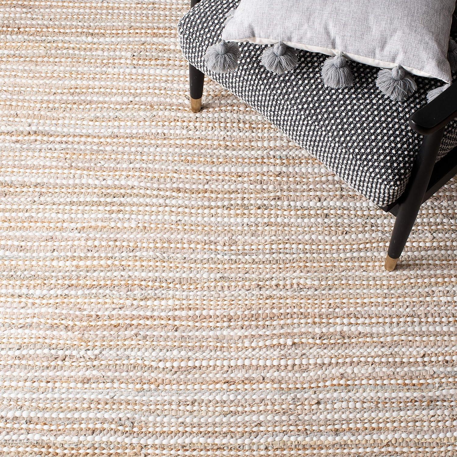 Vintage Leather VTL373 Hand Woven Indoor Area Rug - Beige/Multi - 5'x8' - Safavieh.