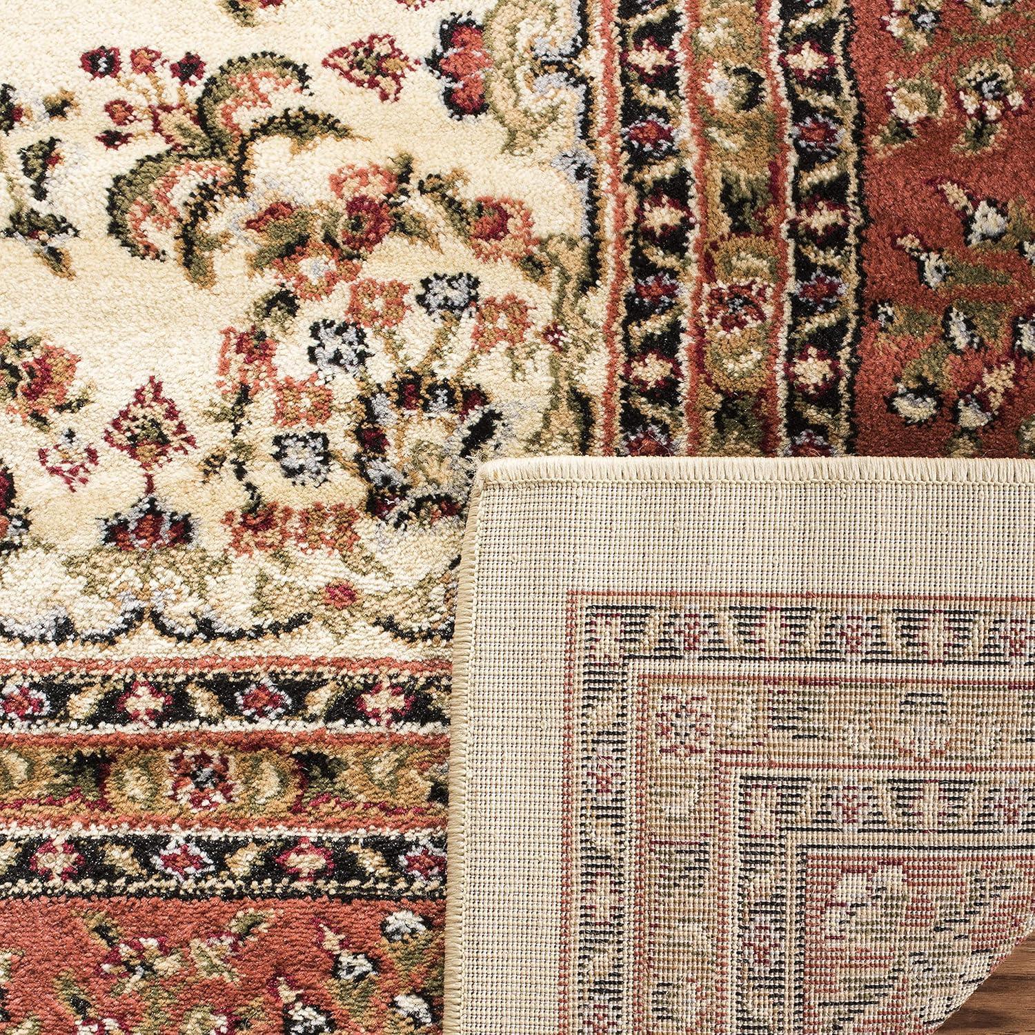 Lyndhurst Sarouk LNH331 Power Loomed Area Rug - Ivory/Rust - 8'x11' - Safavieh