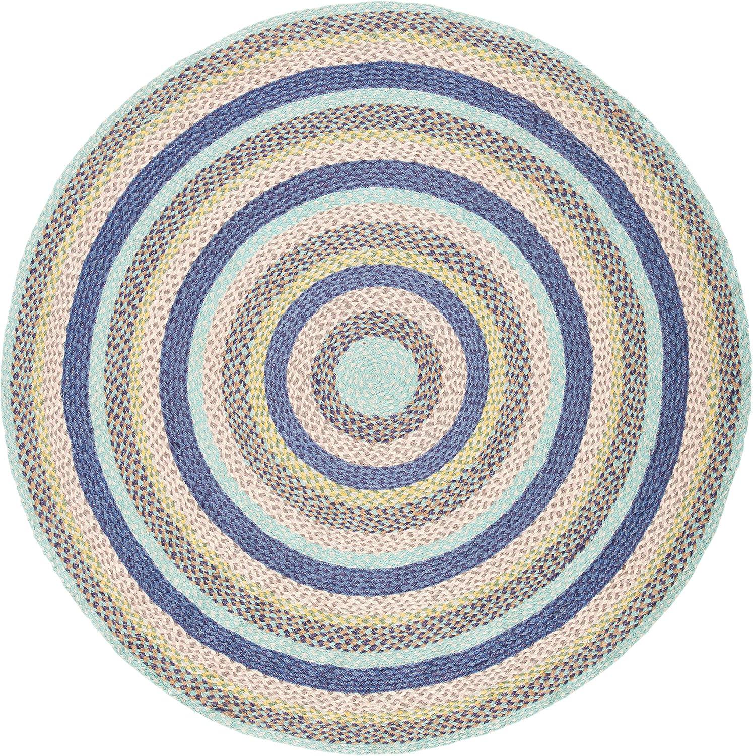 Cape Cod CAP241 Hand Woven Area Rug - Blue/Green - 4' round - Safavieh.