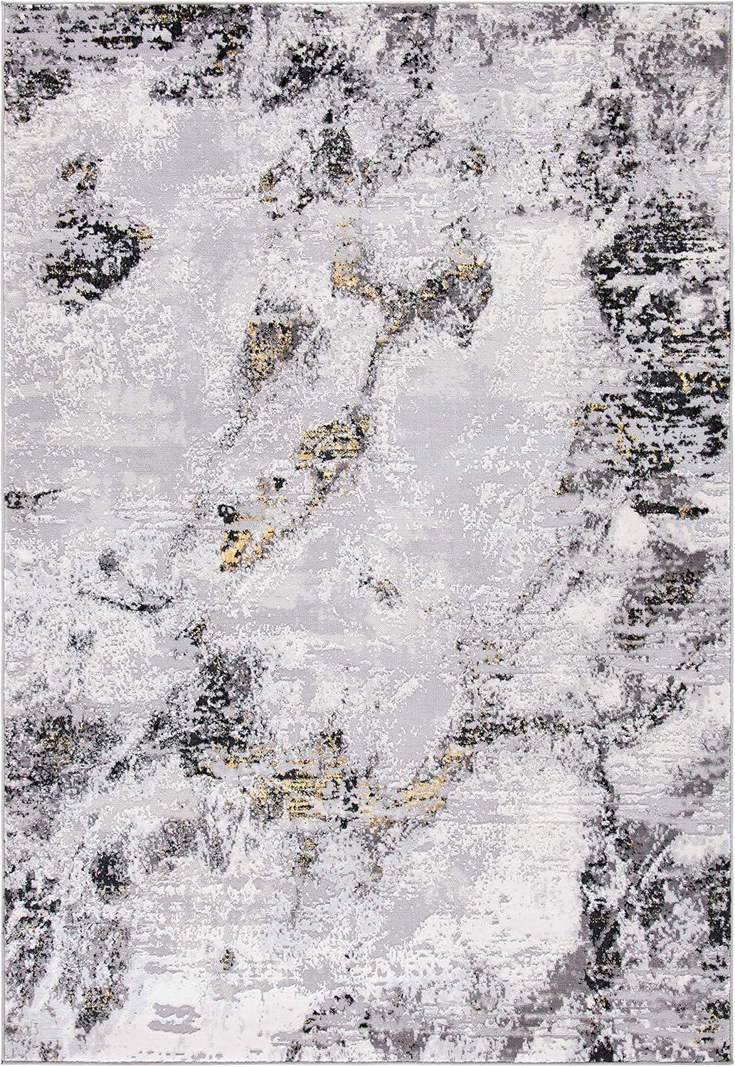 Amelia ALA232 Power Loomed Area Rug - Grey/Gold - 4'5"x6'5" - Safavieh.