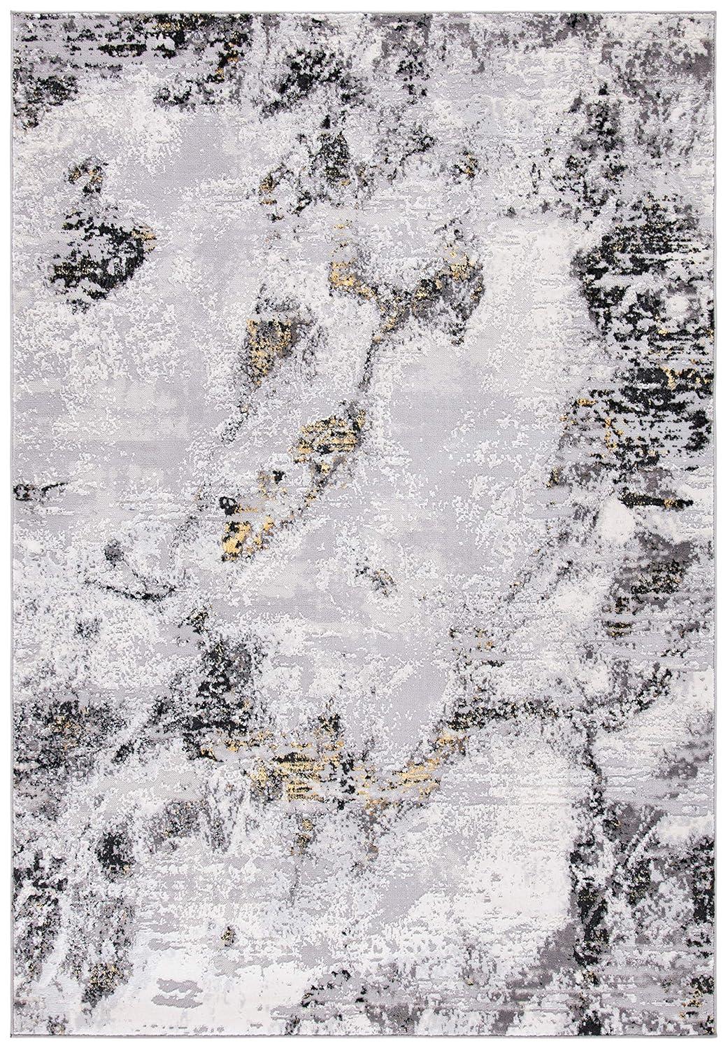 Amelia ALA232 Power Loomed Area Rug - Grey/Gold - 4'5"x6'5" - Safavieh.