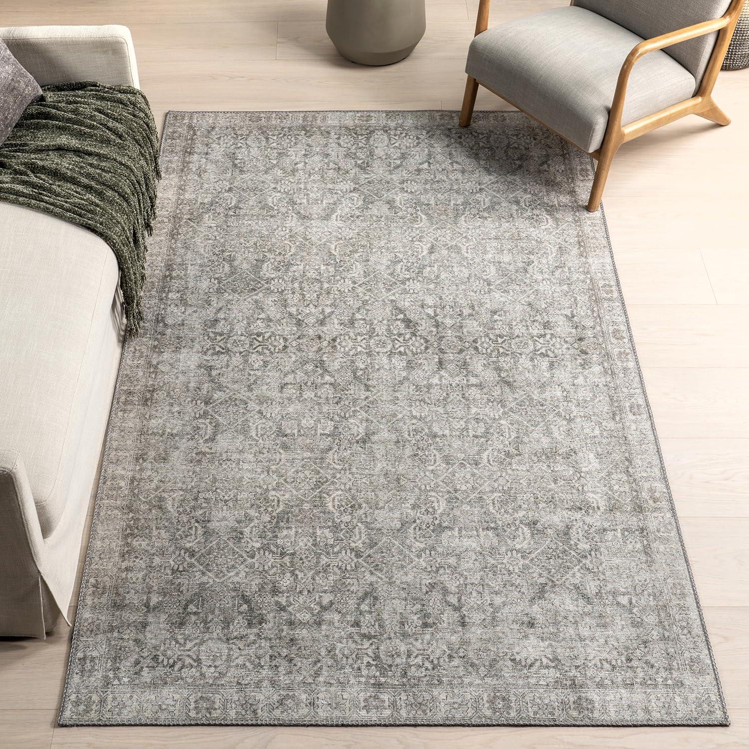 Nuloom Hillstone Collection Calianna Traditional Vintage Medallion Area Rug, 5' x 8', Beige