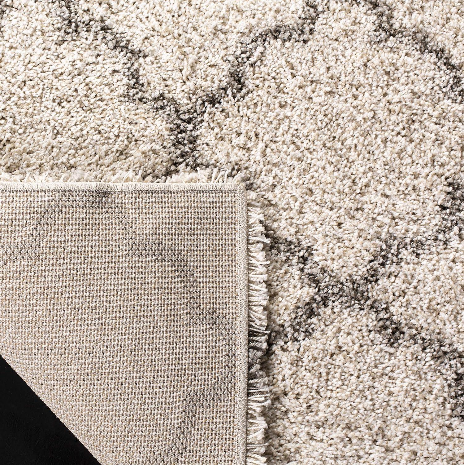 Hudson Shag SGH282 Power Loomed Indoor Area Rug - Ivory/Grey - 8'x10' - Safavieh