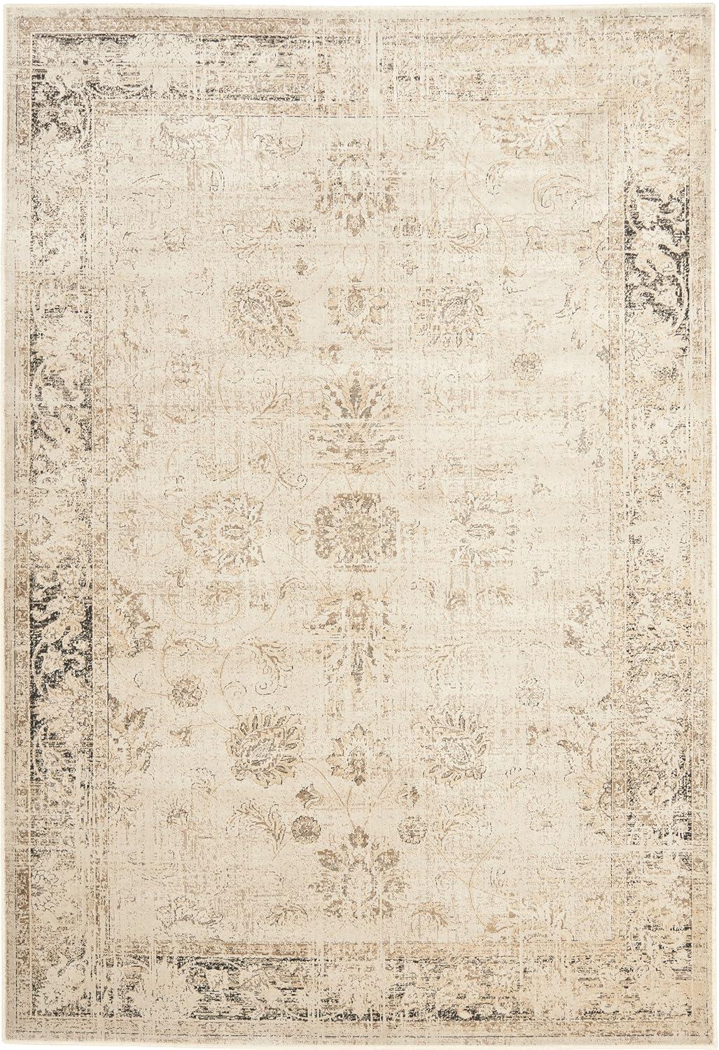 Vintage VTG117 Power Loomed Indoor Skid-Resistant Area Rug - Stone - 4'x5'7" - Safavieh