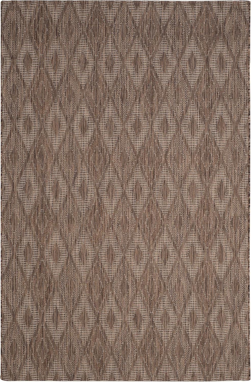 Courtyard CY8522 Power Loomed Indoor and Outdoor Area Rug - Brown/Brown - 5'3"x7'7" - Safavieh