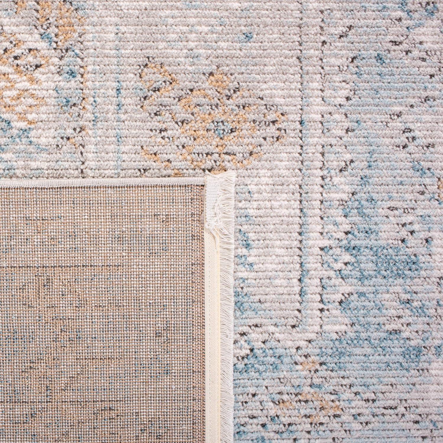 Shivan SHV727 Power Loomed Indoor Area Rug - Blue/Gold - 8'x10' - Safavieh