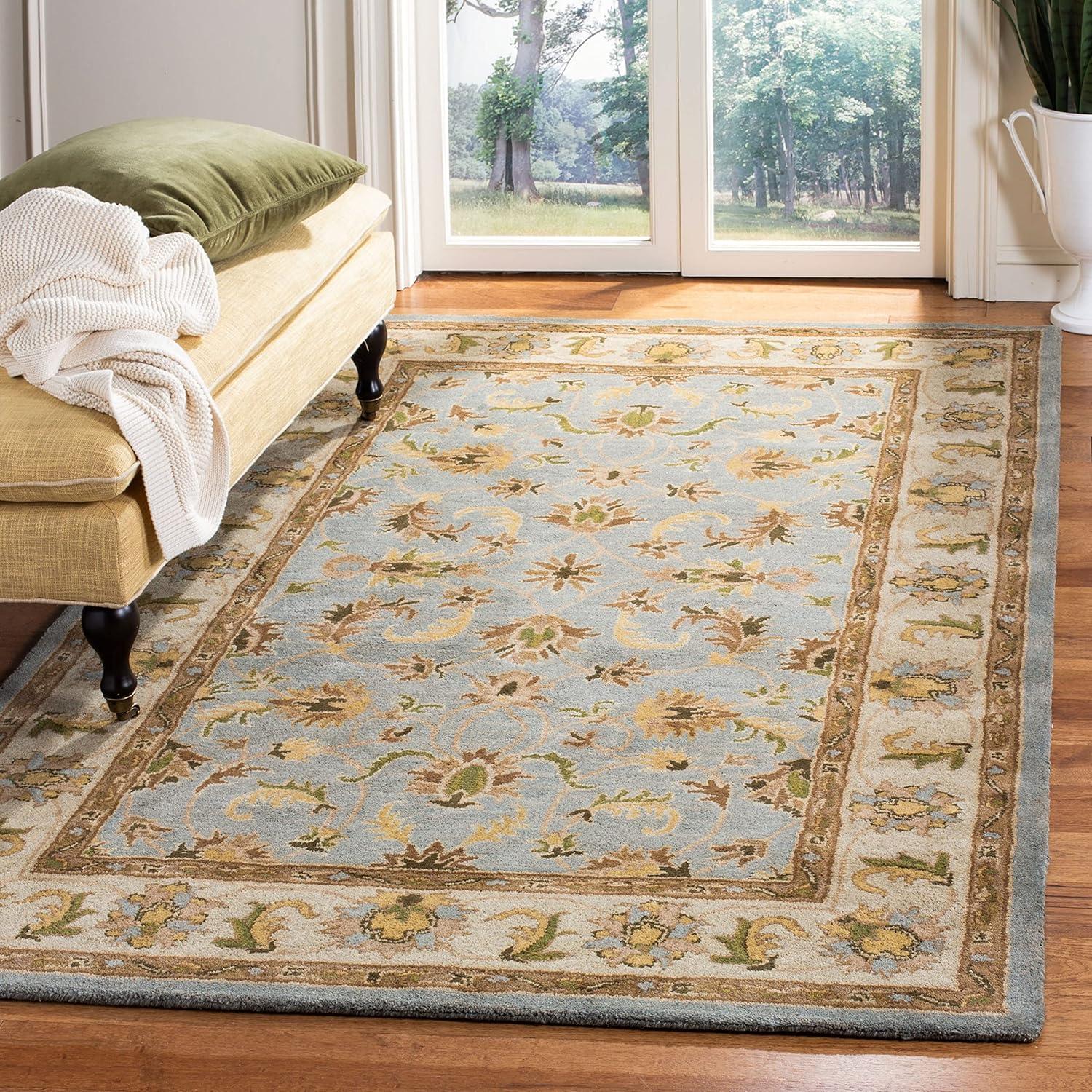 Heritage HG913 Hand Tufted Area Rug - Light Blue/Beige - 8'9"x11'9" - Safavieh.
