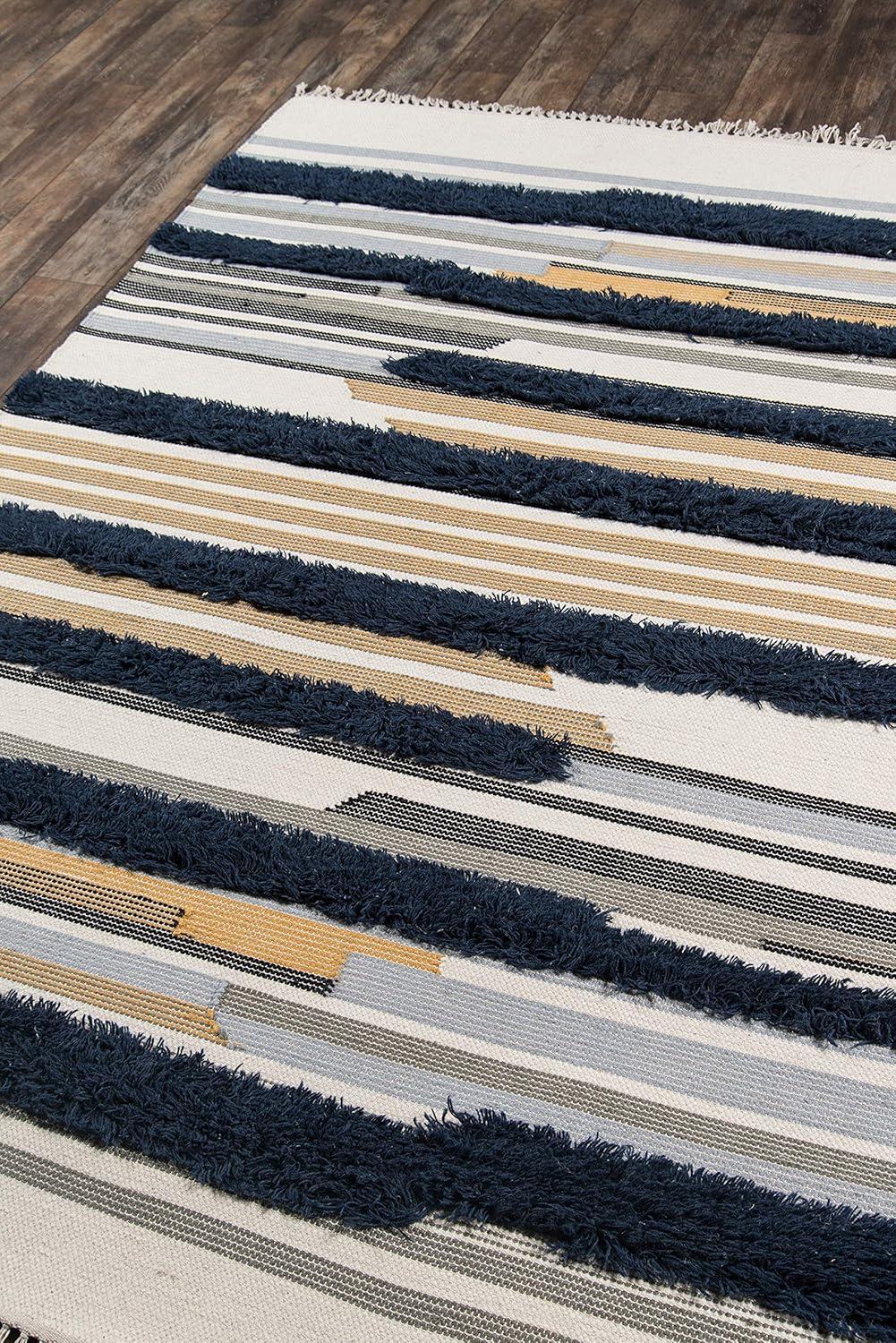 Novogratz Contemporary Rectangle Area Rug, Navy, 3' X 5'
