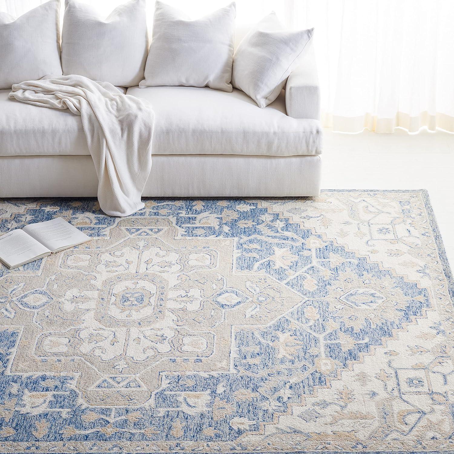 Micro-Loop MLP503 Hand Tufted Area Rug - Blue/Ivory - 8'x10' - Safavieh.